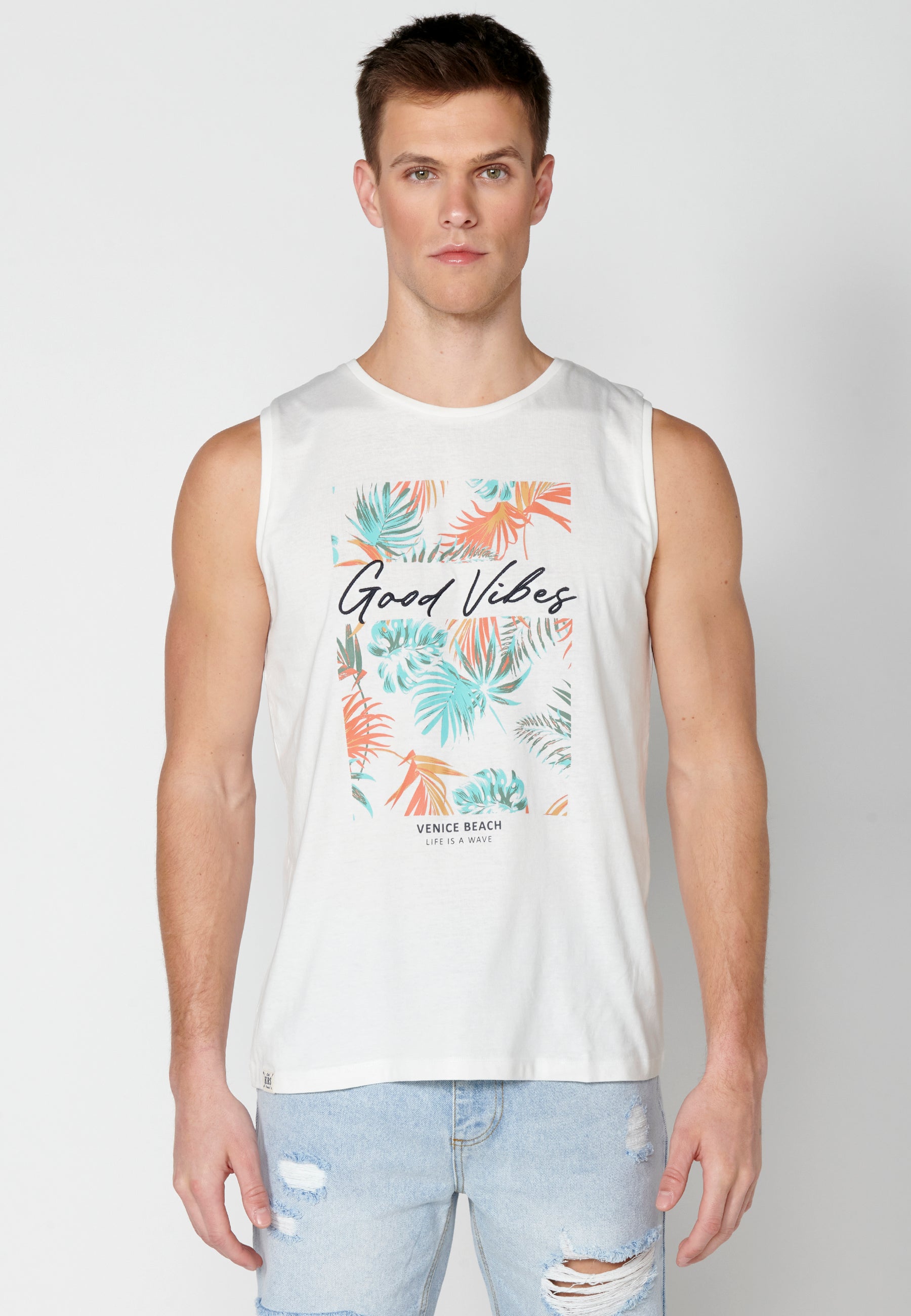 Camiseta Sin Mangas Hombre Estampada – Koroshi 2311MS61