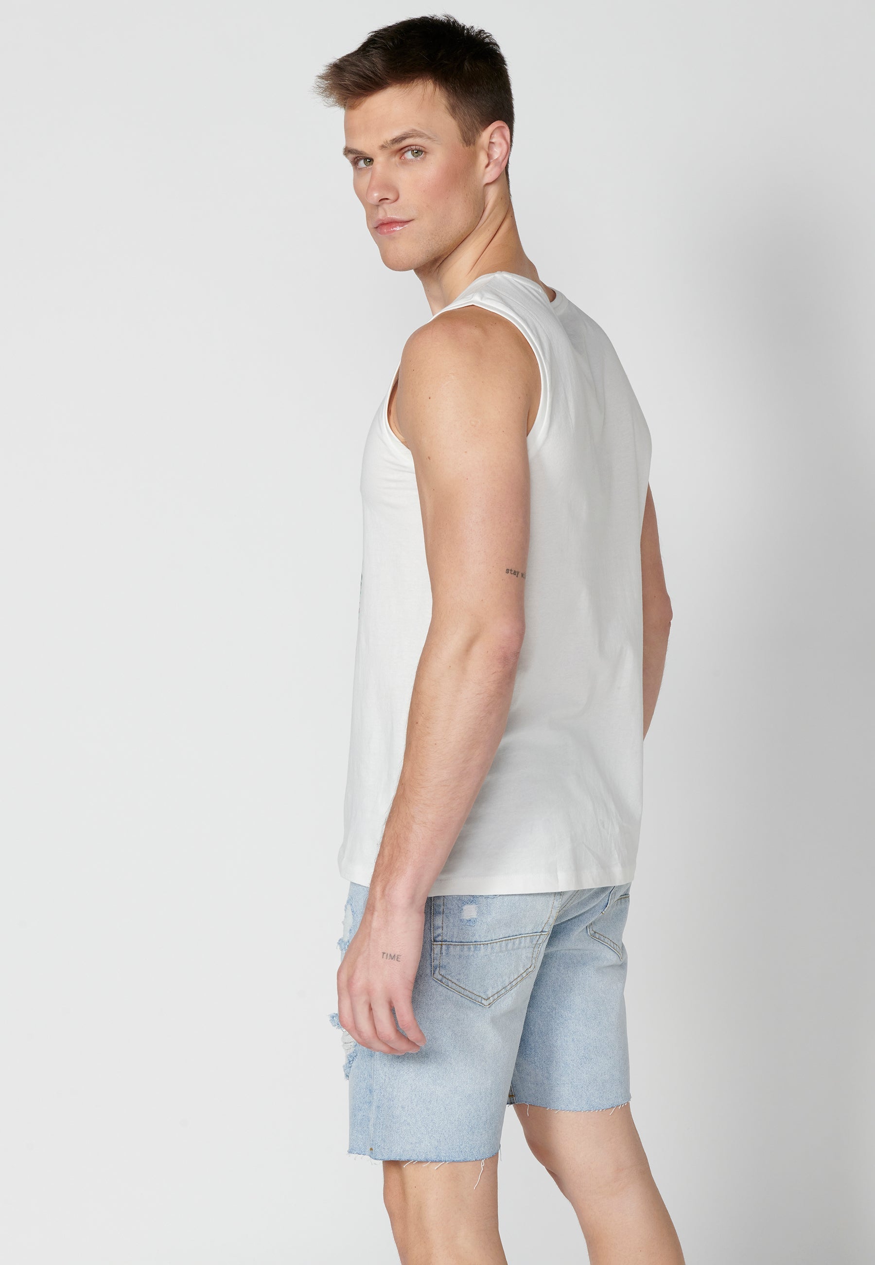 Camiseta Sin Mangas Hombre Estampada – Koroshi 2311MS61