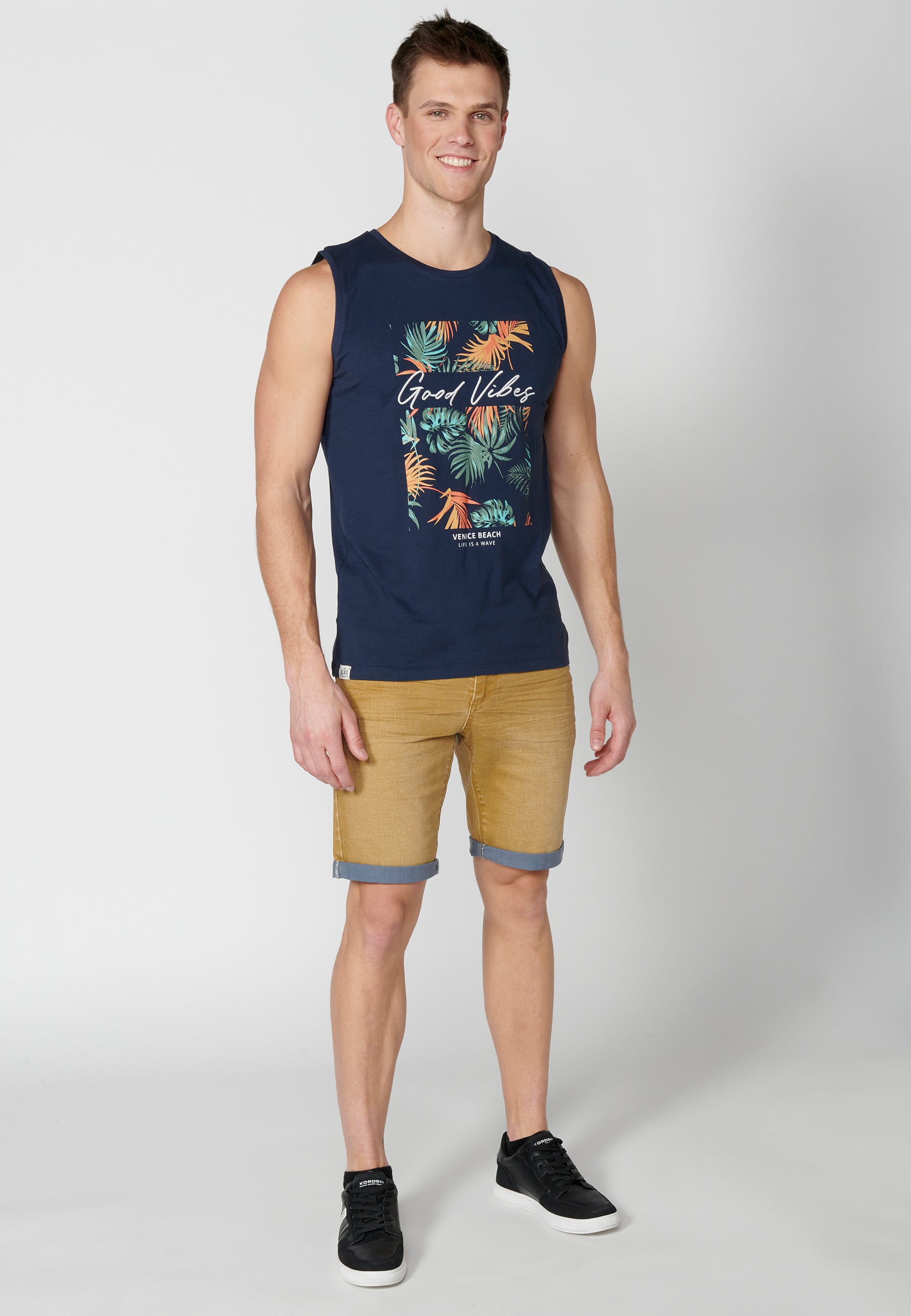 Camiseta Sin Mangas Hombre Estampada – Koroshi 2311MS61