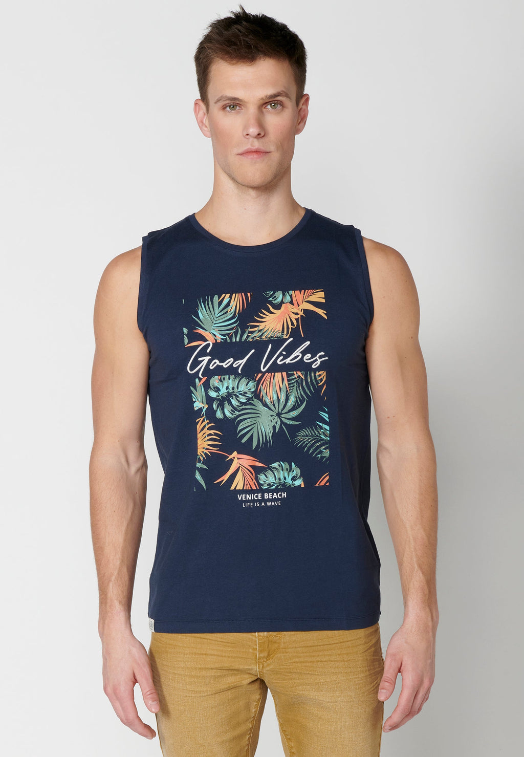 Camiseta Sin Mangas Hombre Estampada – Koroshi 2311MS61