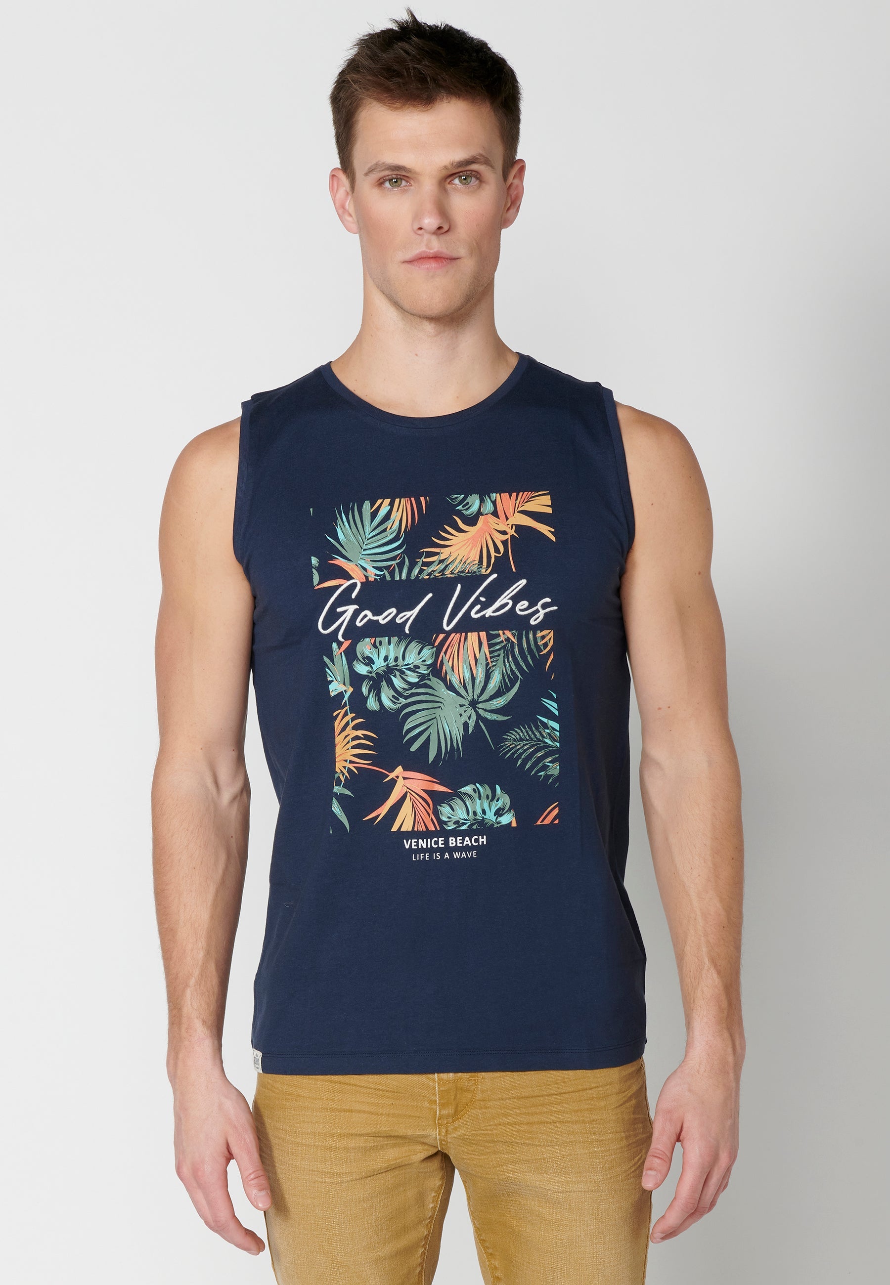 Camiseta Sin Mangas Hombre Estampada – Koroshi 2311MS61