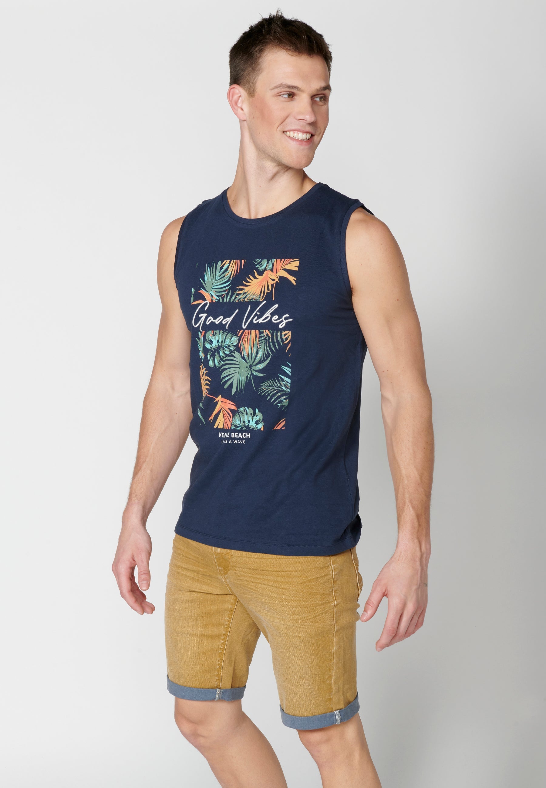Camiseta Sin Mangas Hombre Estampada – Koroshi 2311MS61