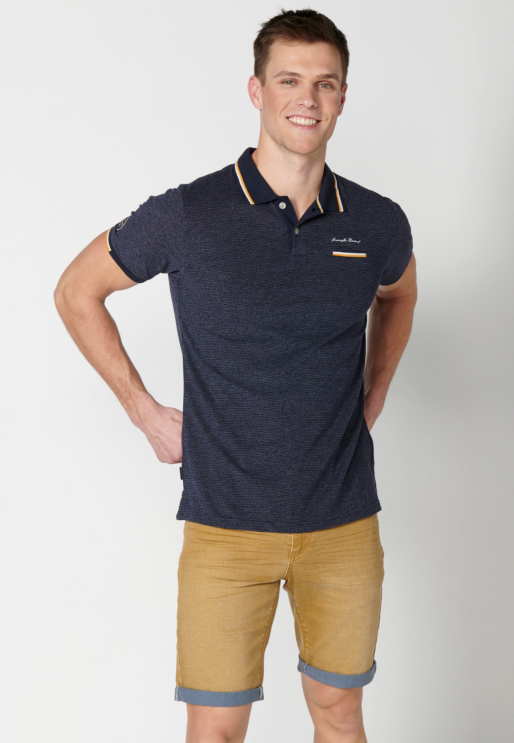 Polo Hombre Manga Corta Cuello Camisero – Koroshi Navy