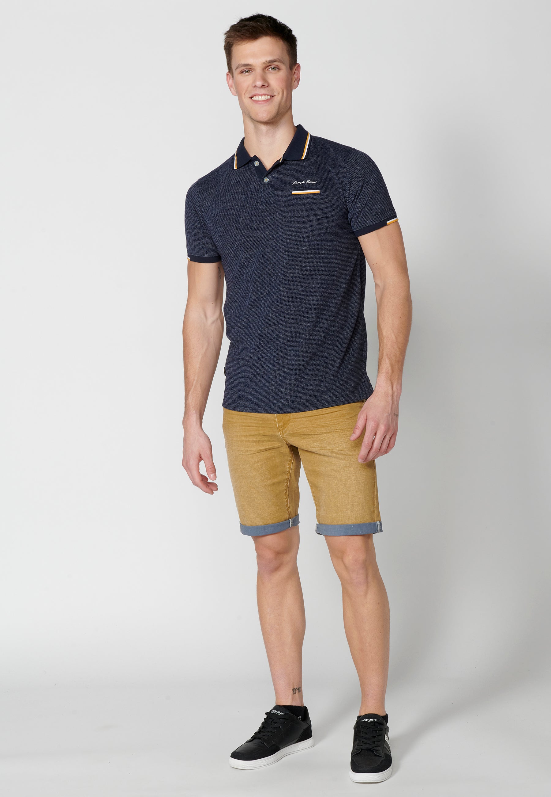 Polo Hombre Manga Corta Cuello Camisero – Koroshi Navy