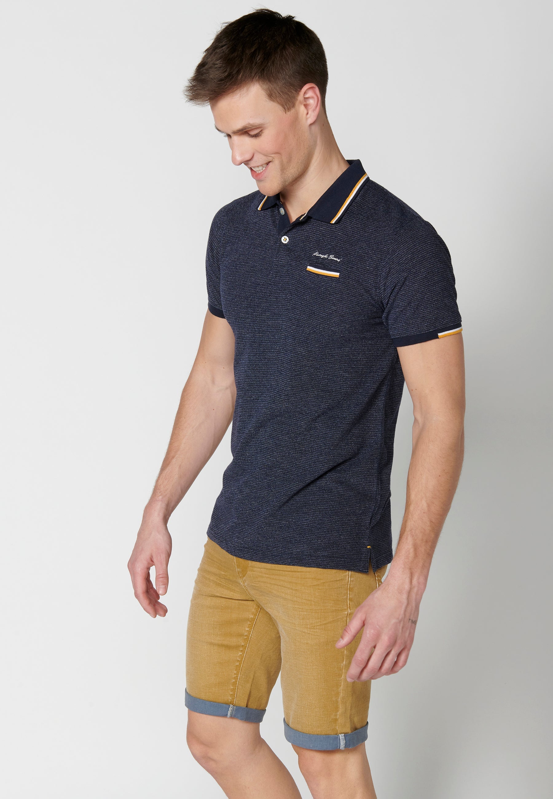 Polo Hombre Manga Corta Cuello Camisero – Koroshi Navy