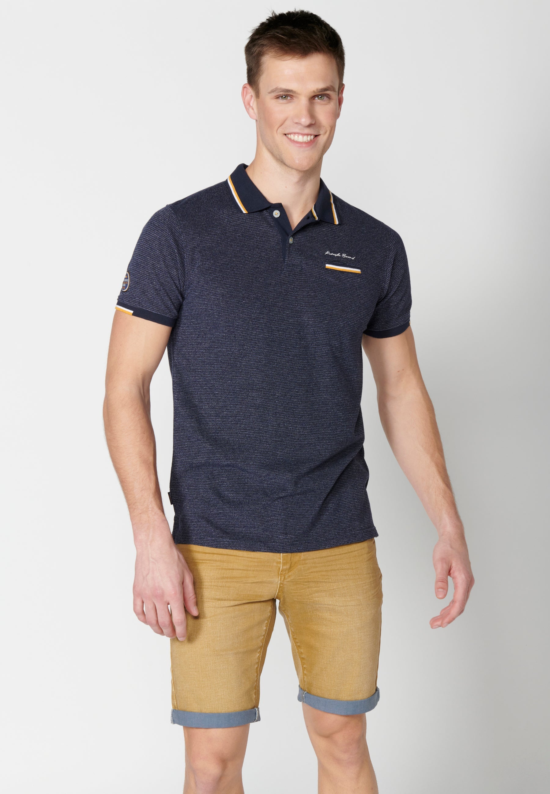 Polo Hombre Manga Corta Cuello Camisero – Koroshi Navy