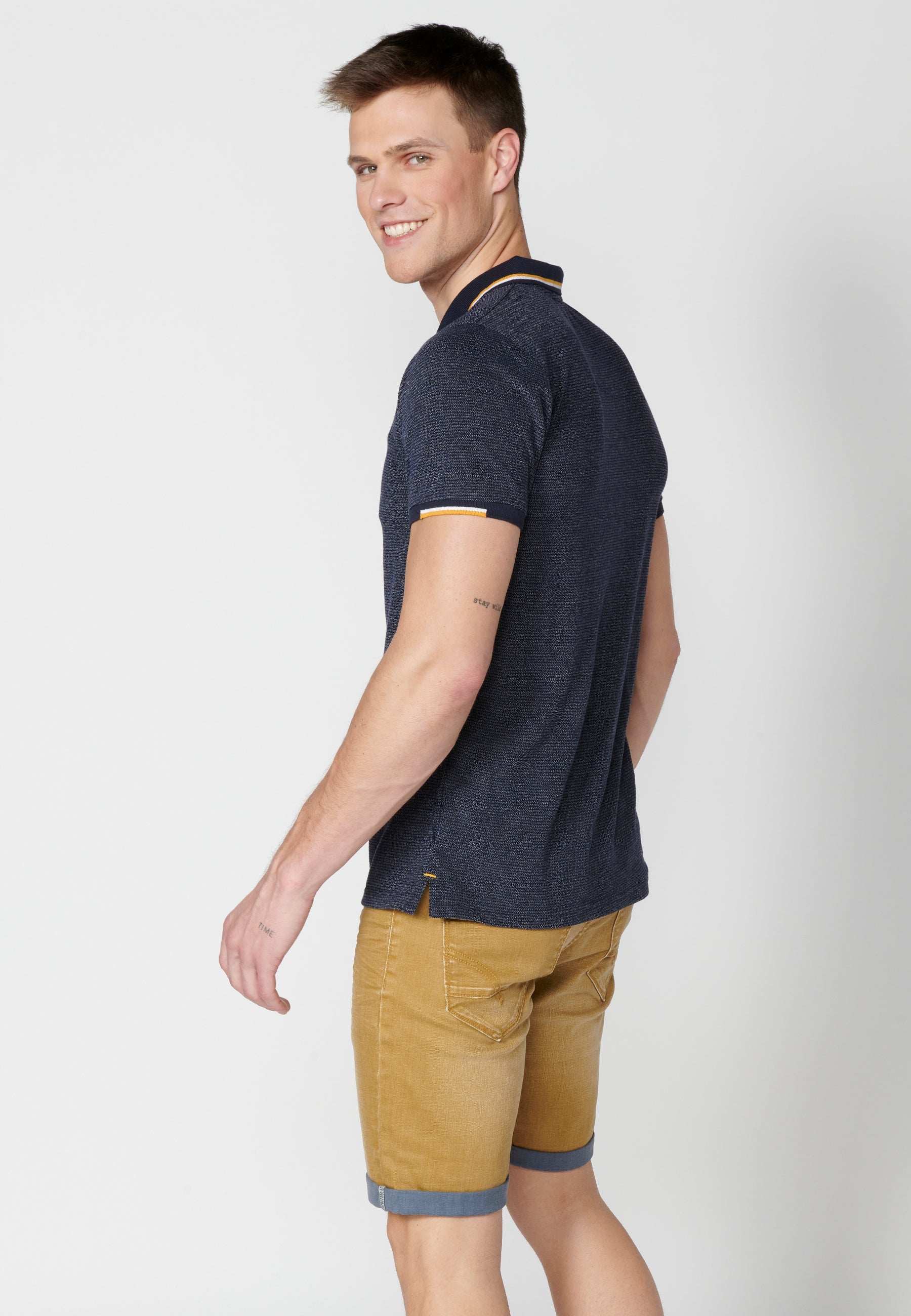Polo Hombre Manga Corta Cuello Camisero – Koroshi Navy