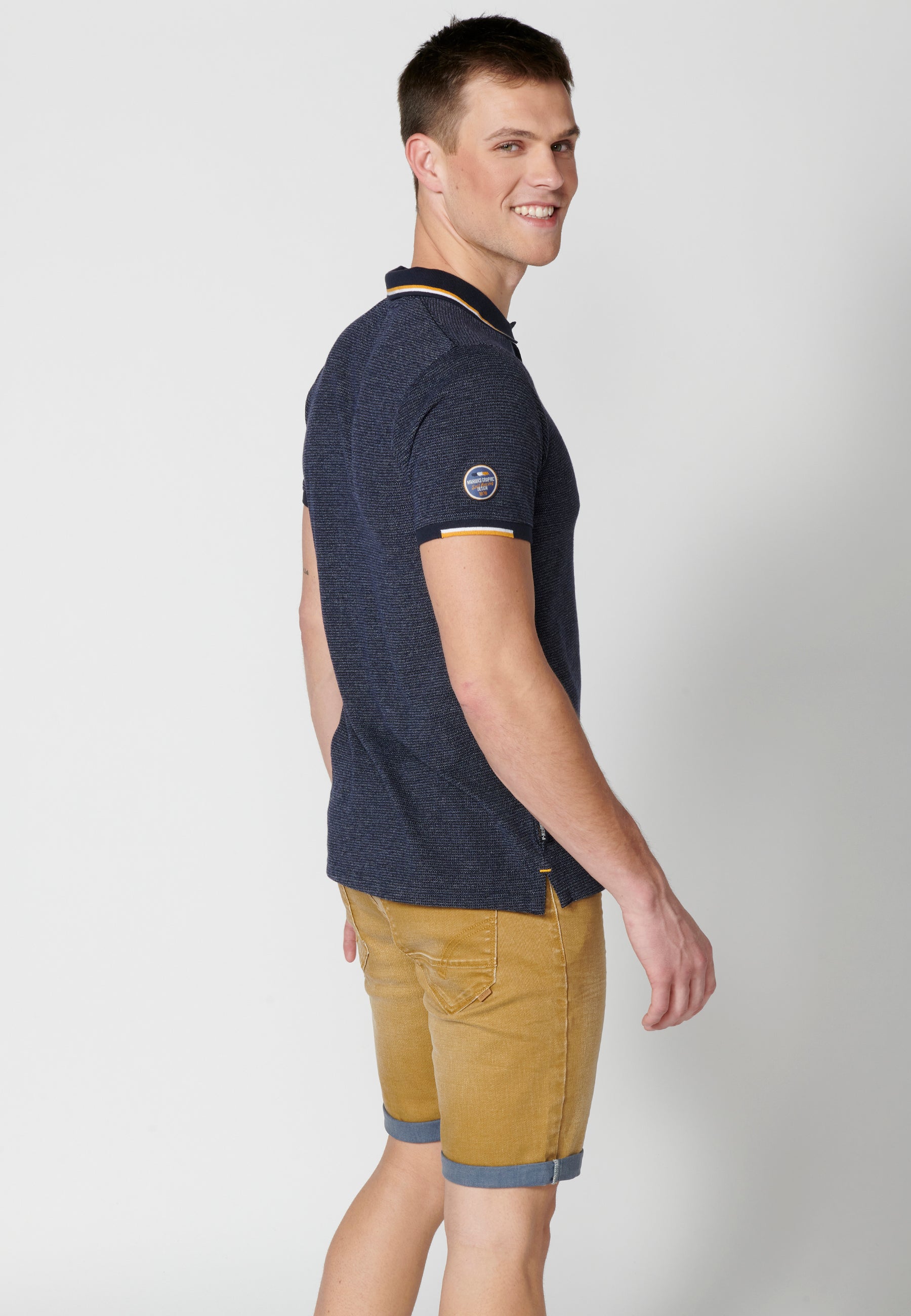 Polo Hombre Manga Corta Cuello Camisero – Koroshi Navy