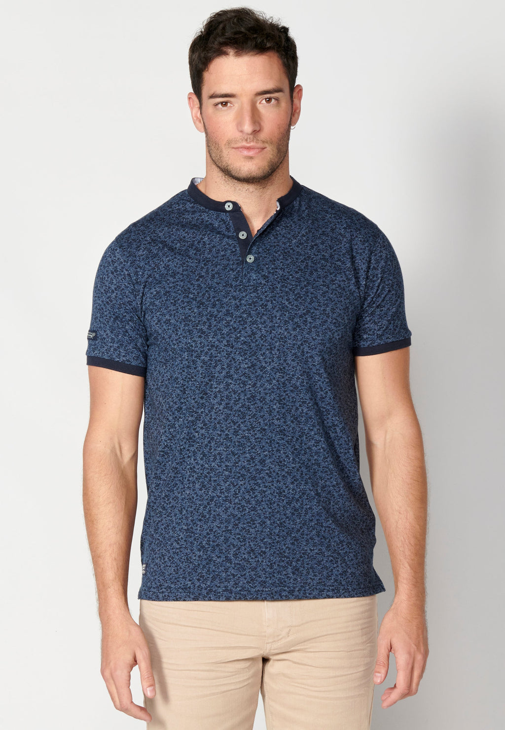 Polo Hombre Manga Corta Cuello Mao – Koroshi Índigo