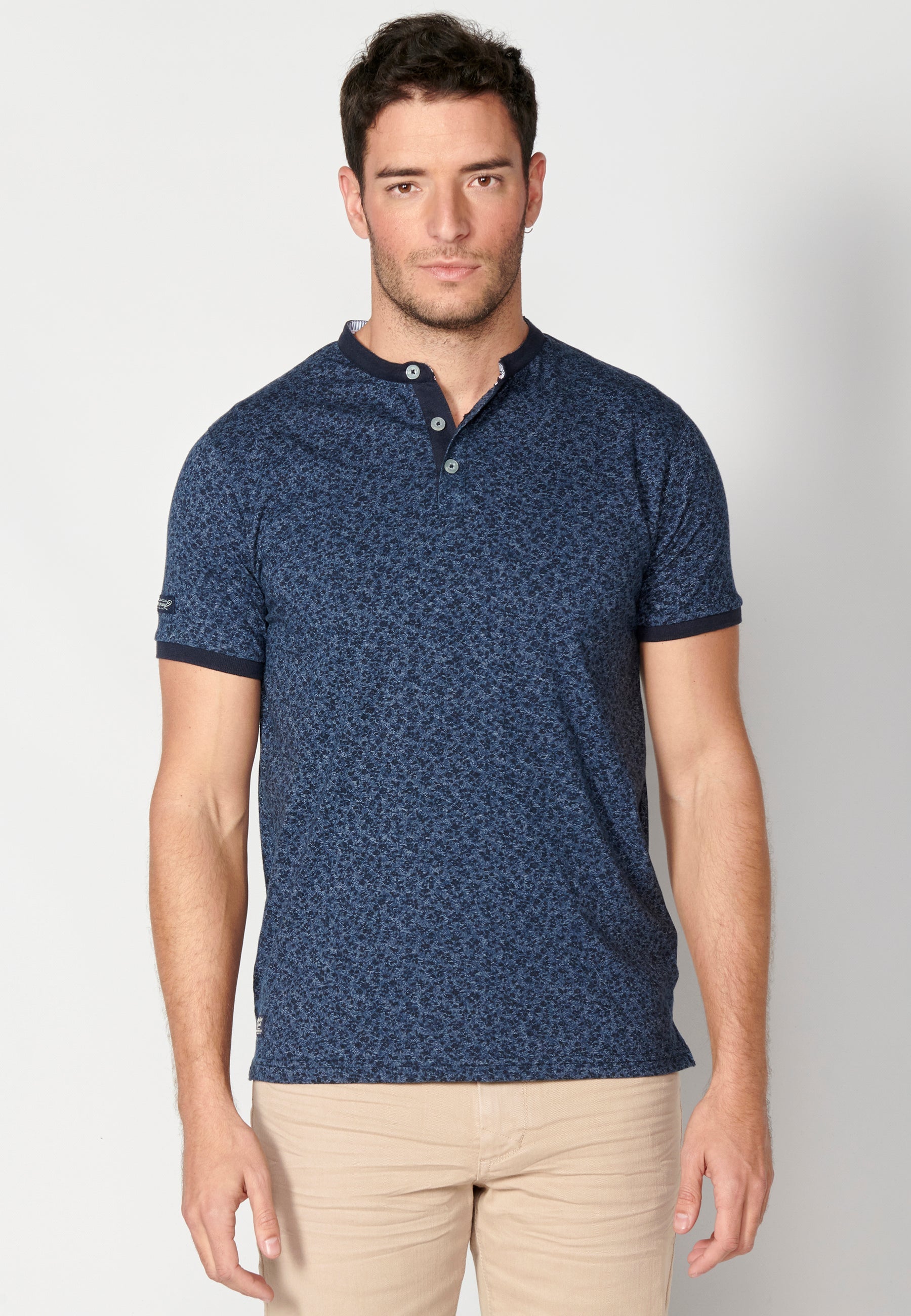 Polo Hombre Manga Corta Cuello Mao – Koroshi Índigo