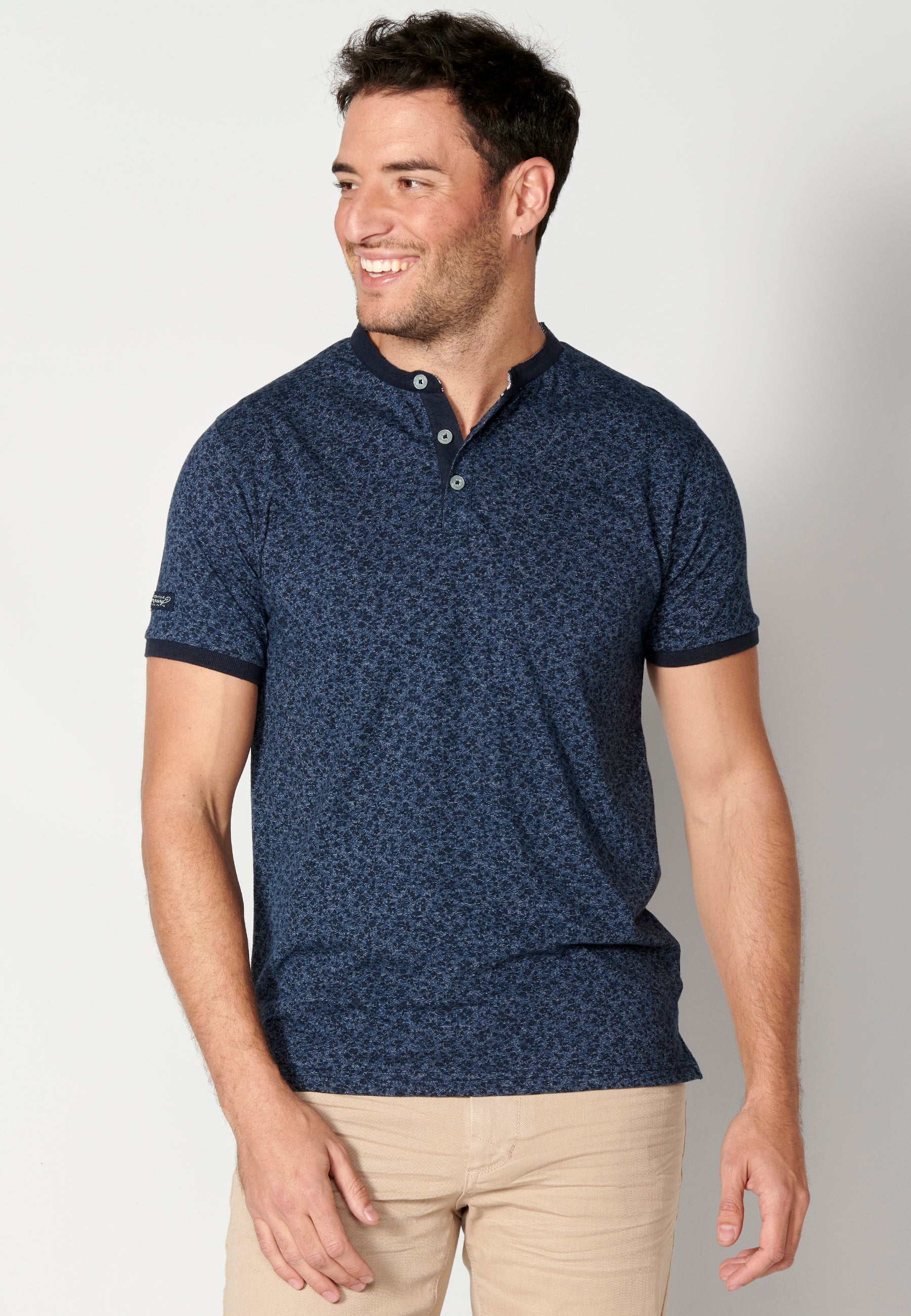 Polo Hombre Manga Corta Cuello Mao – Koroshi Índigo