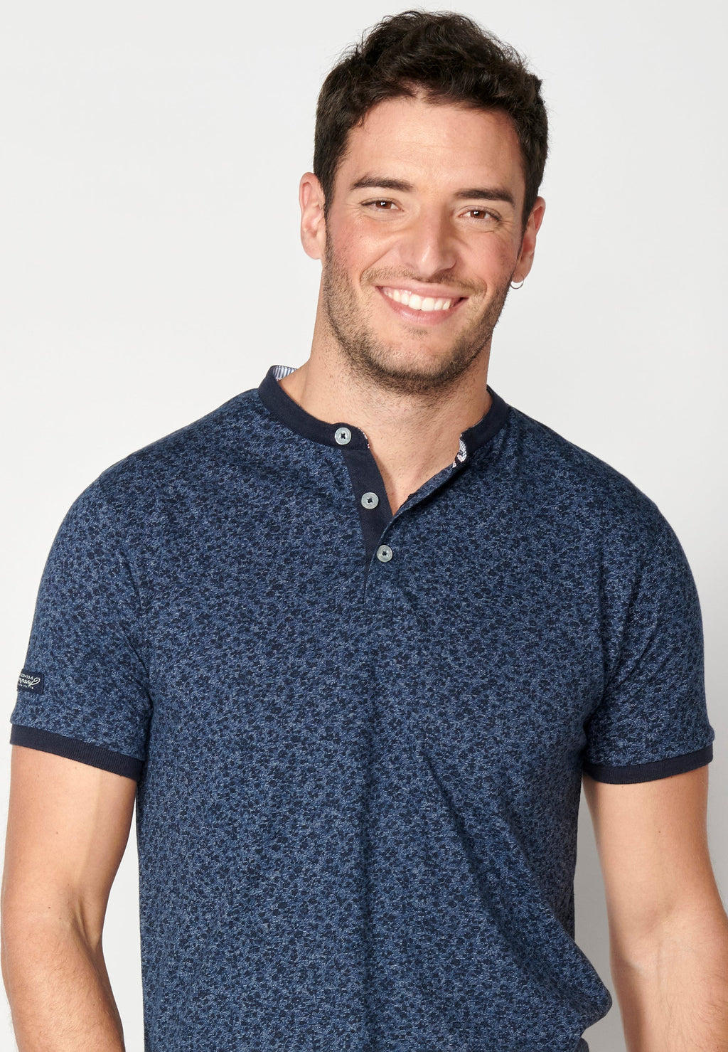 Polo Hombre Manga Corta Cuello Mao – Koroshi Índigo