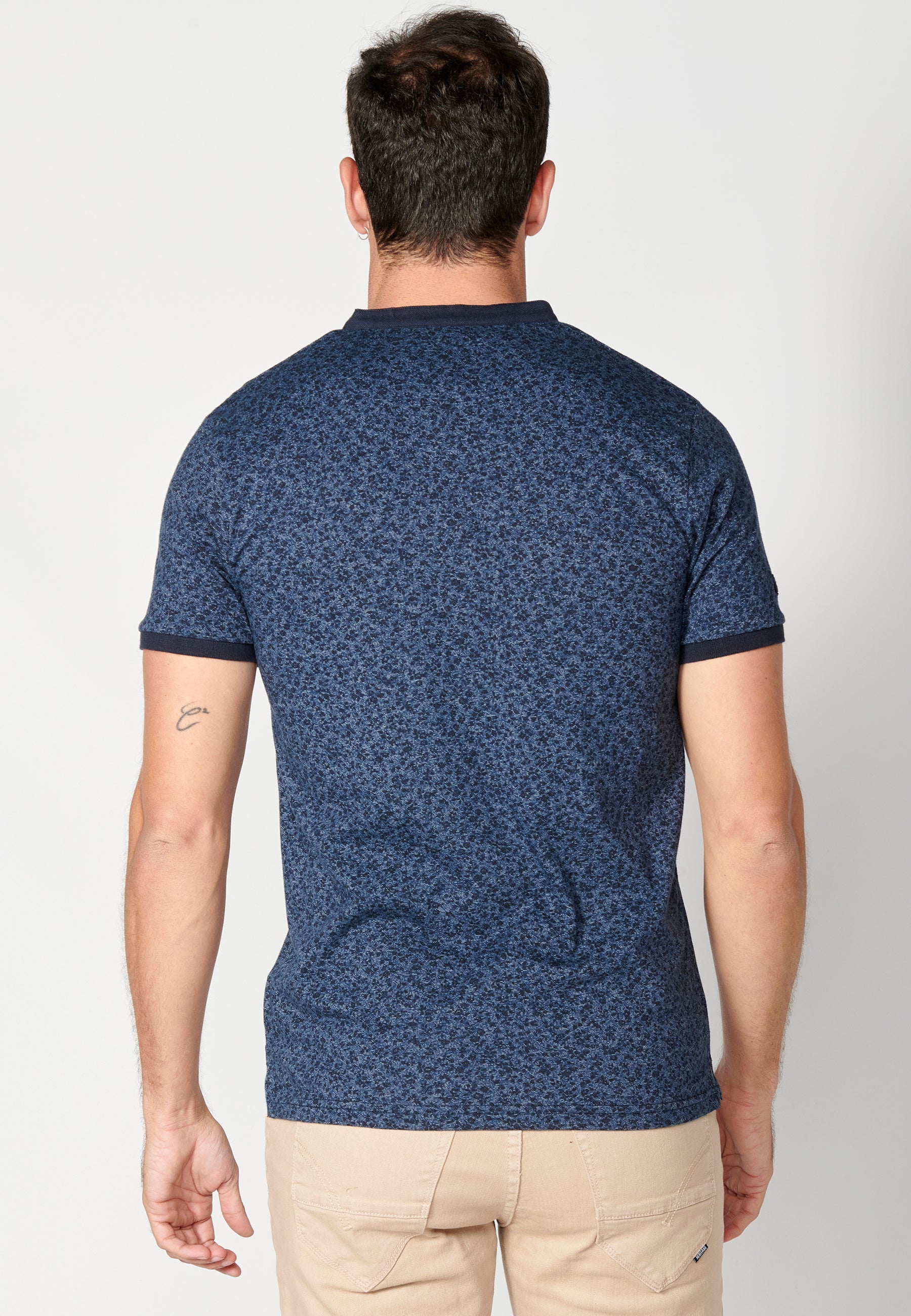 Polo Hombre Manga Corta Cuello Mao – Koroshi Índigo