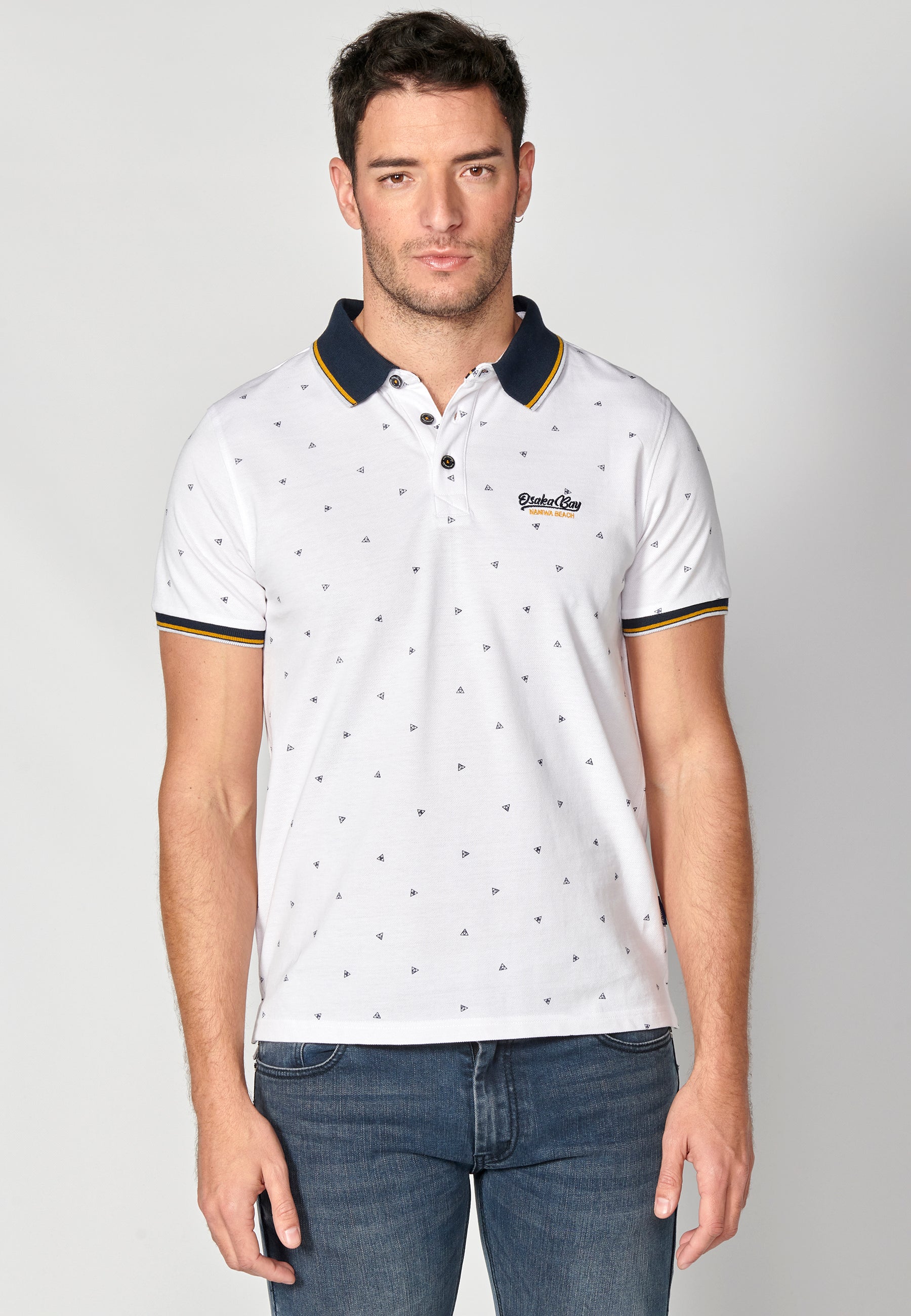 Polo Hombre Manga Corta Cuello Camisero Estampado – Koroshi 2311PC04