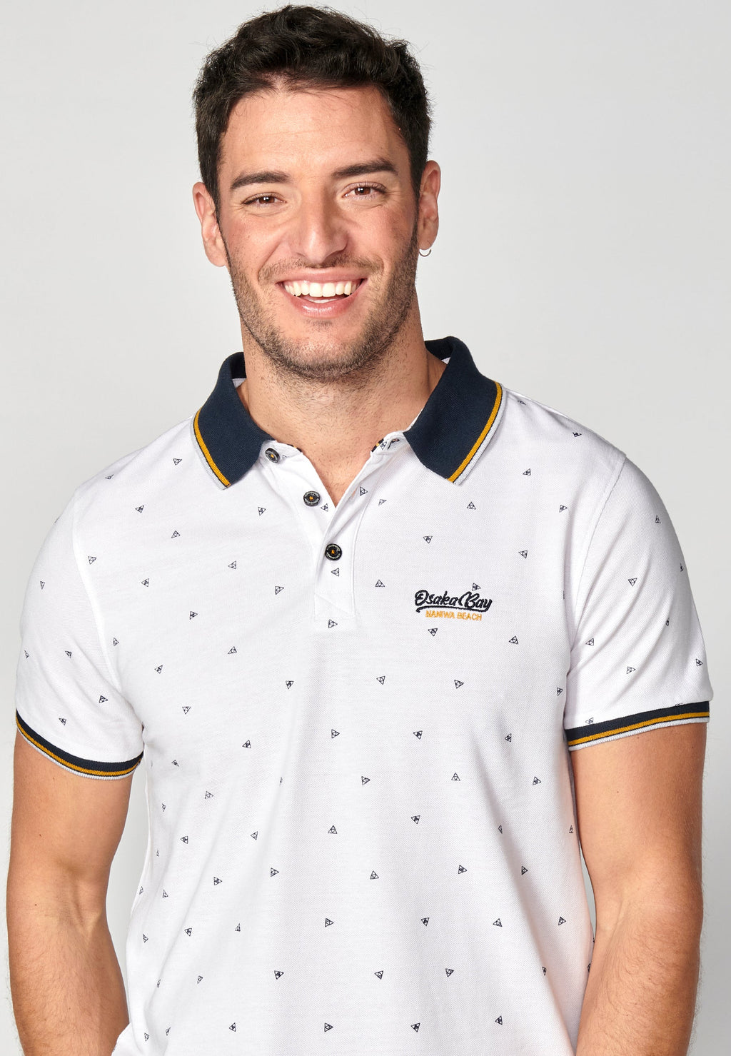 Polo Hombre Manga Corta Cuello Camisero Estampado – Koroshi 2311PC04