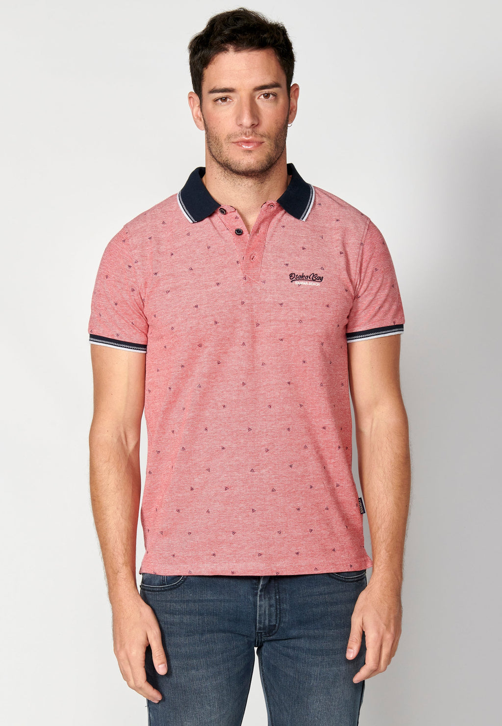 Polo Hombre Manga Corta Cuello Camisero Estampado – Koroshi 2311PC04