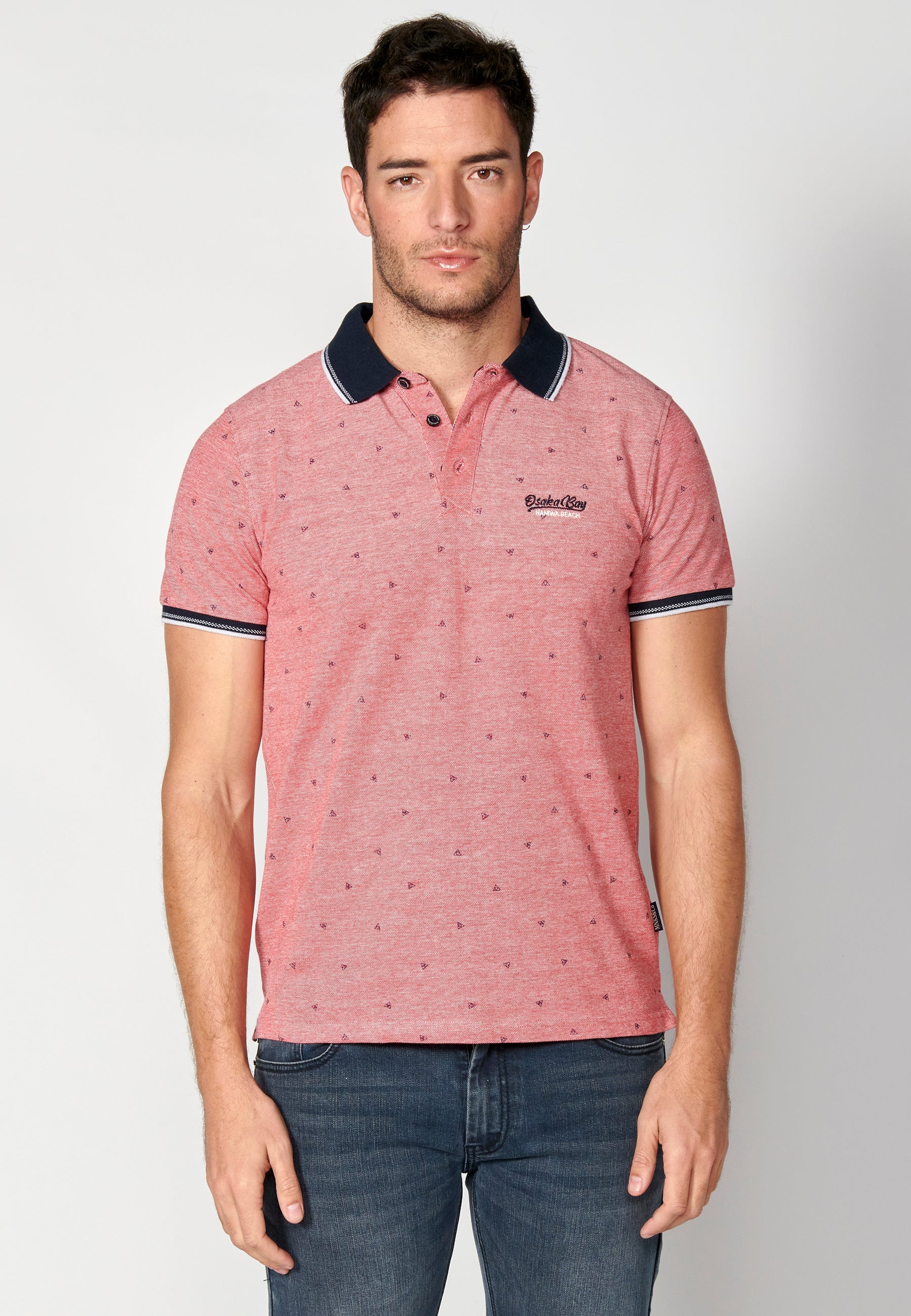 Polo Hombre Manga Corta Cuello Camisero Estampado – Koroshi 2311PC04