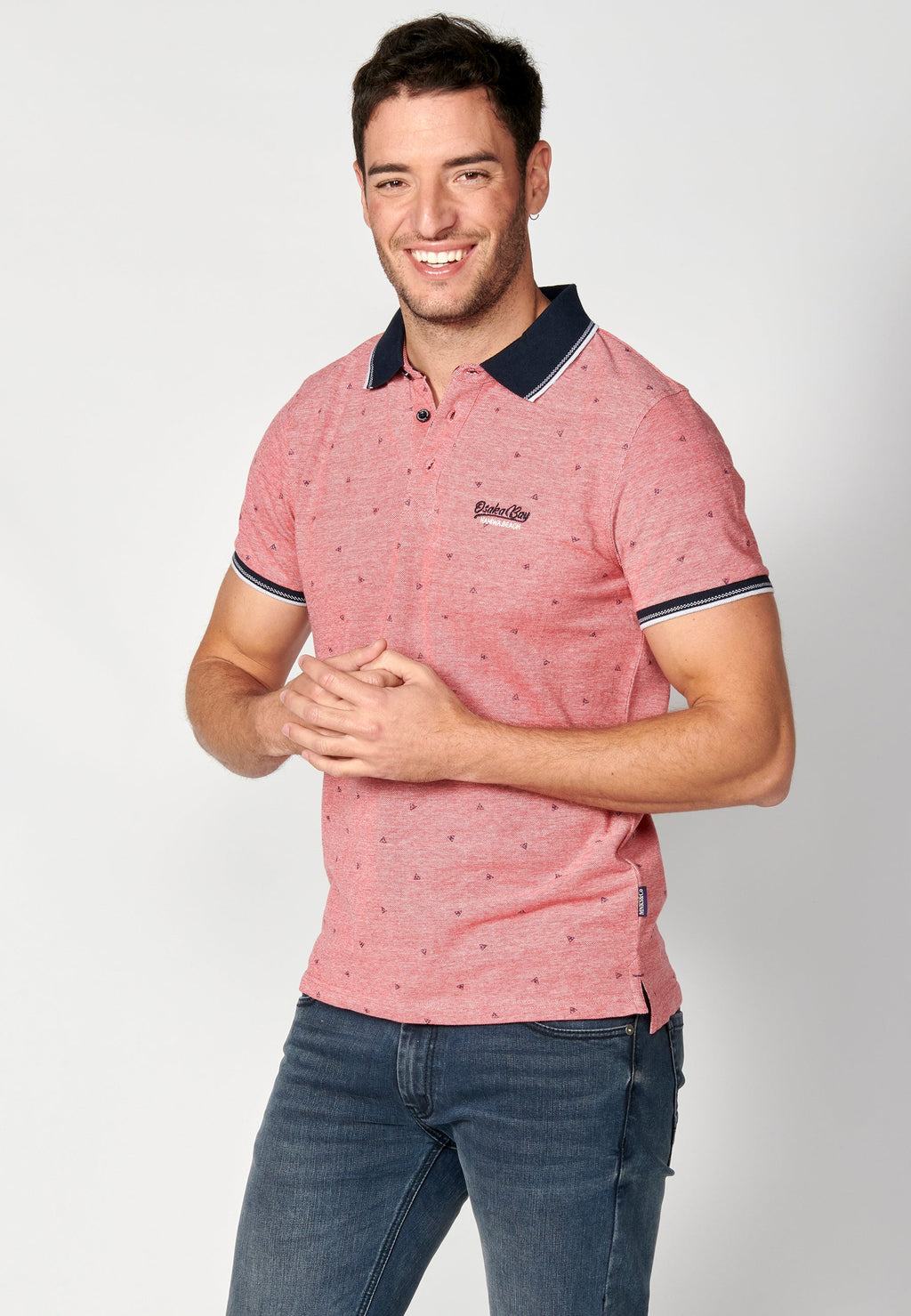 Polo Hombre Manga Corta Cuello Camisero Estampado – Koroshi 2311PC04
