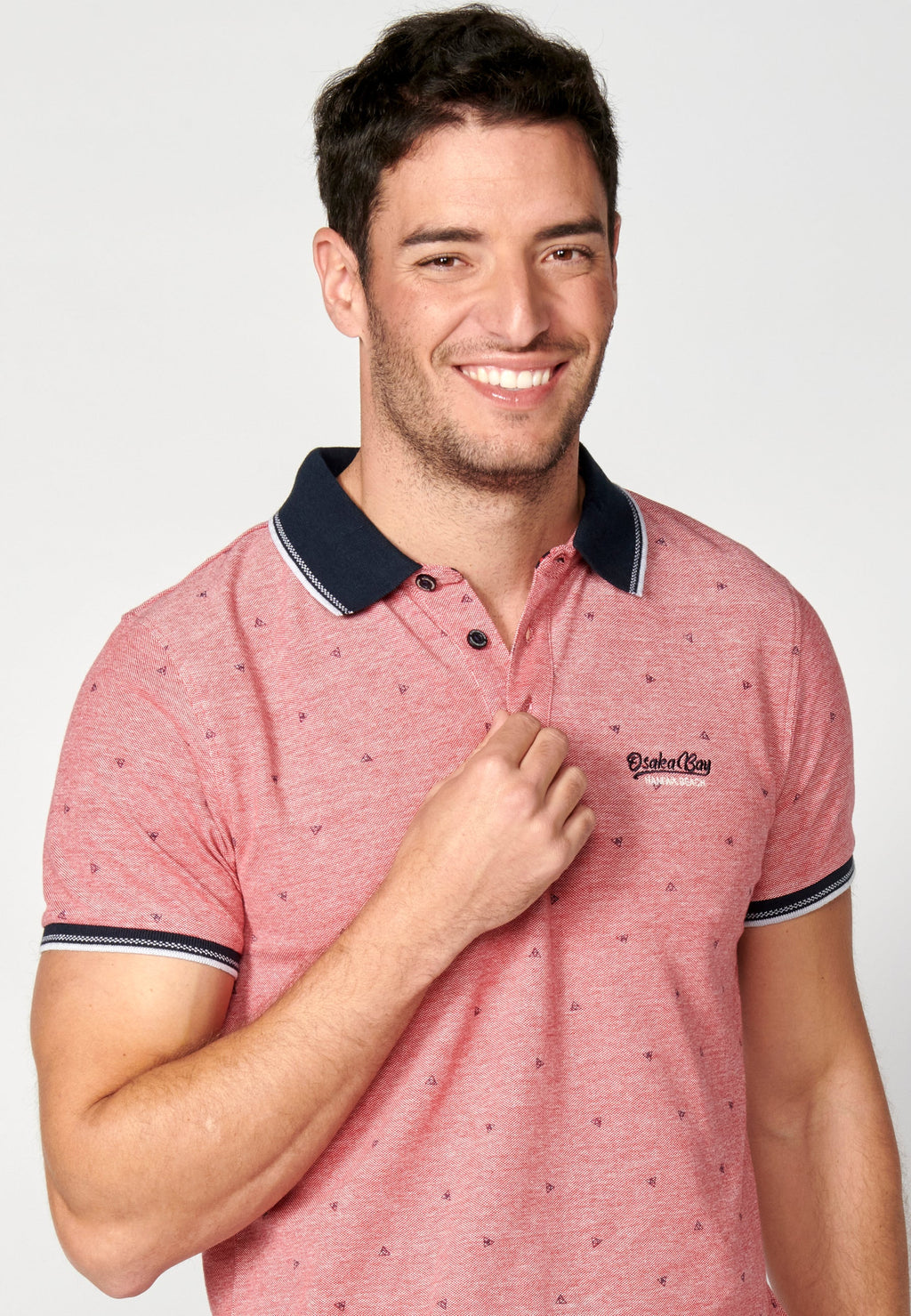 Polo Hombre Manga Corta Cuello Camisero Estampado – Koroshi 2311PC04