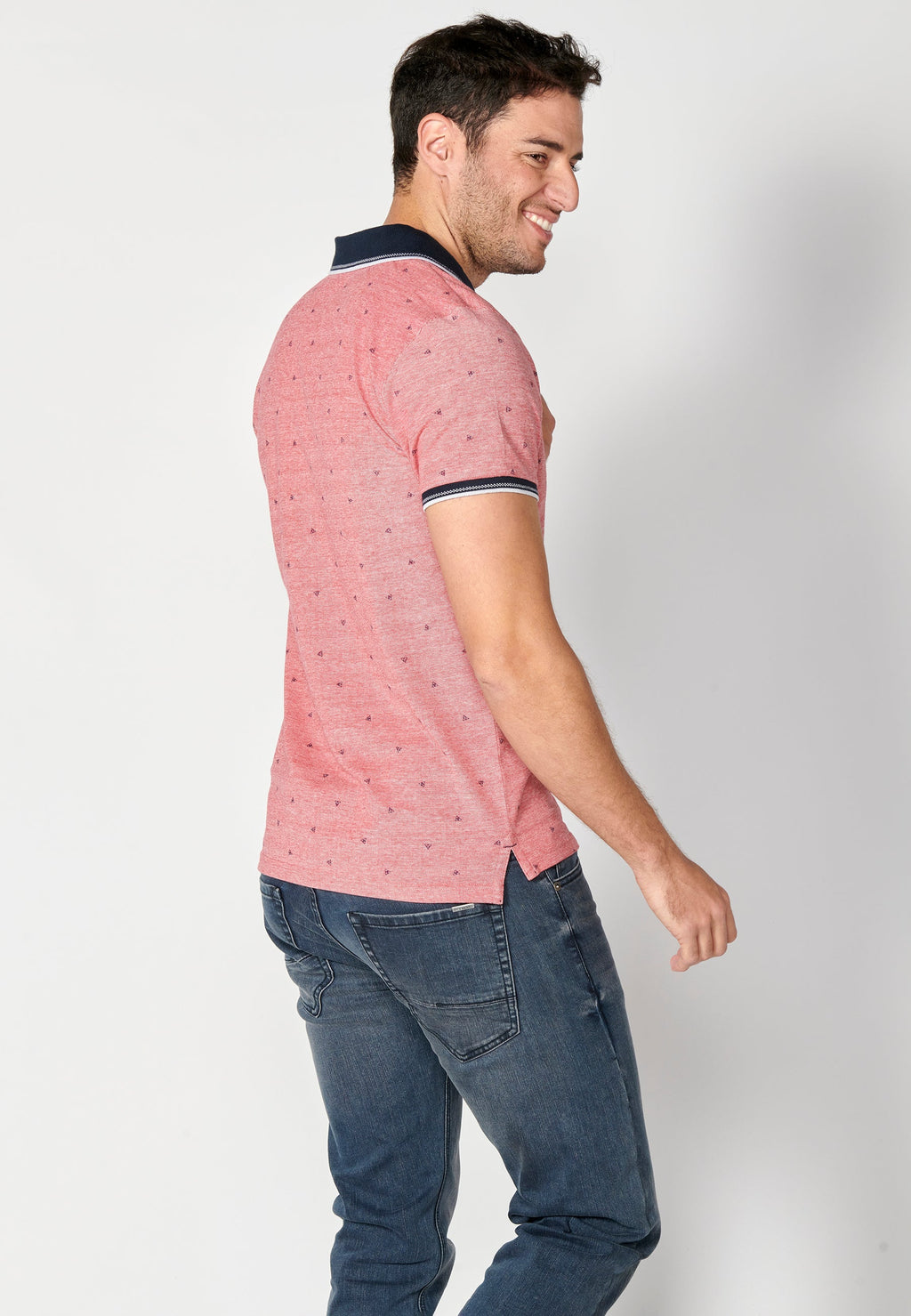 Polo Hombre Manga Corta Cuello Camisero Estampado – Koroshi 2311PC04