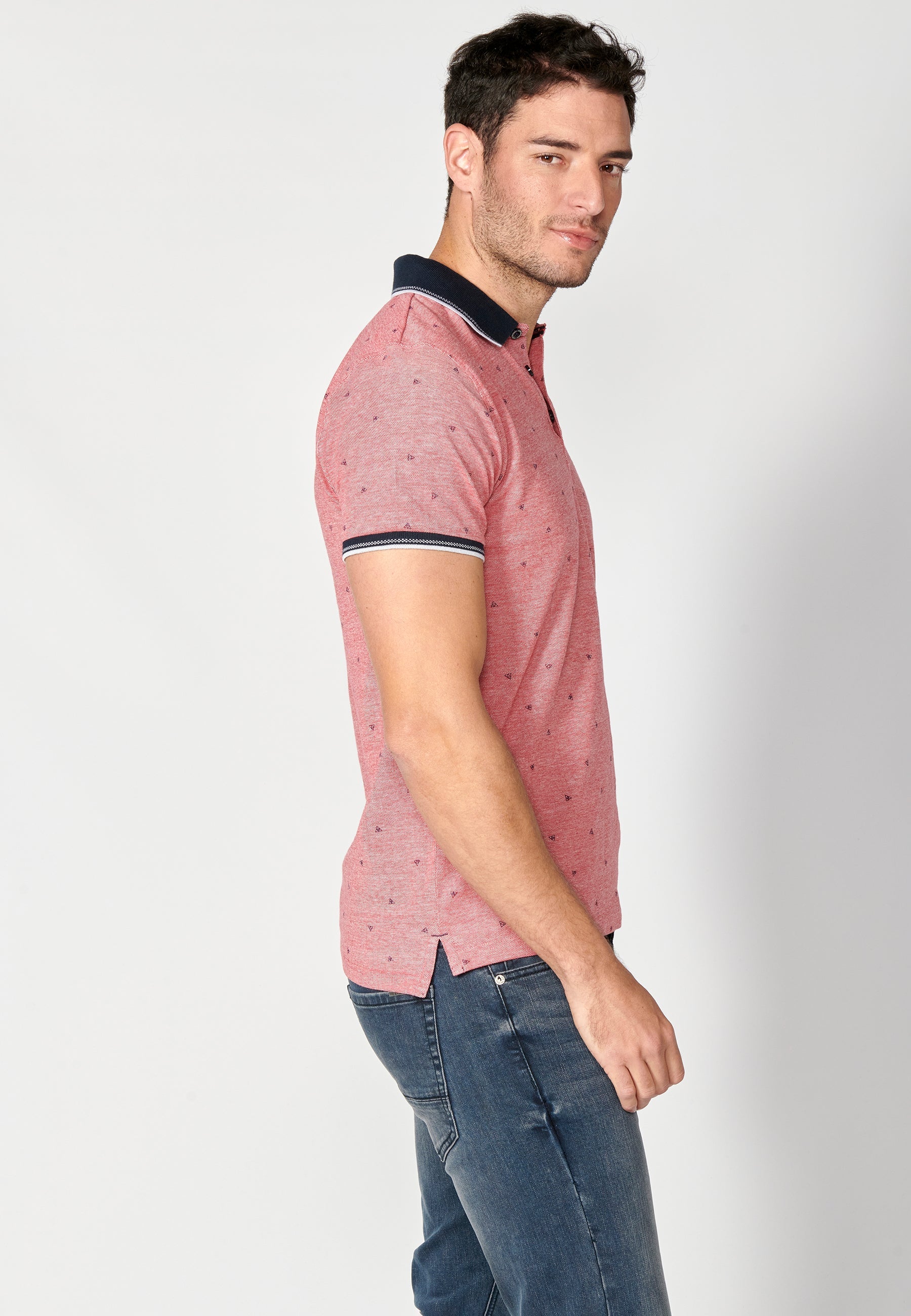 Polo Hombre Manga Corta Cuello Camisero Estampado – Koroshi 2311PC04