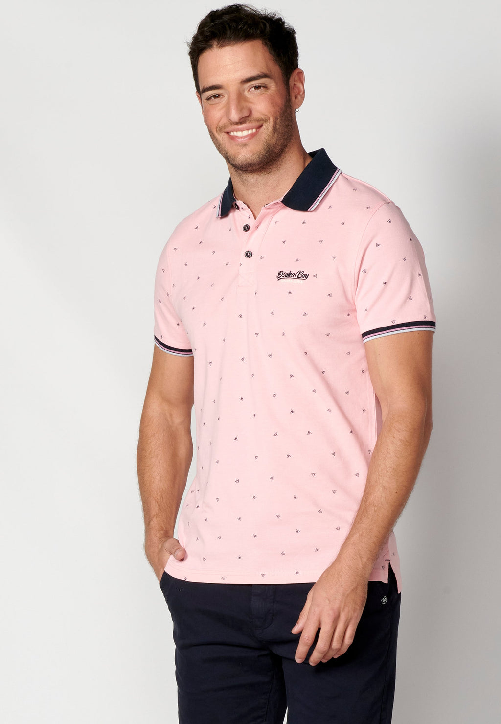 Polo Hombre Manga Corta Cuello Camisero Estampado – Koroshi 2311PC04