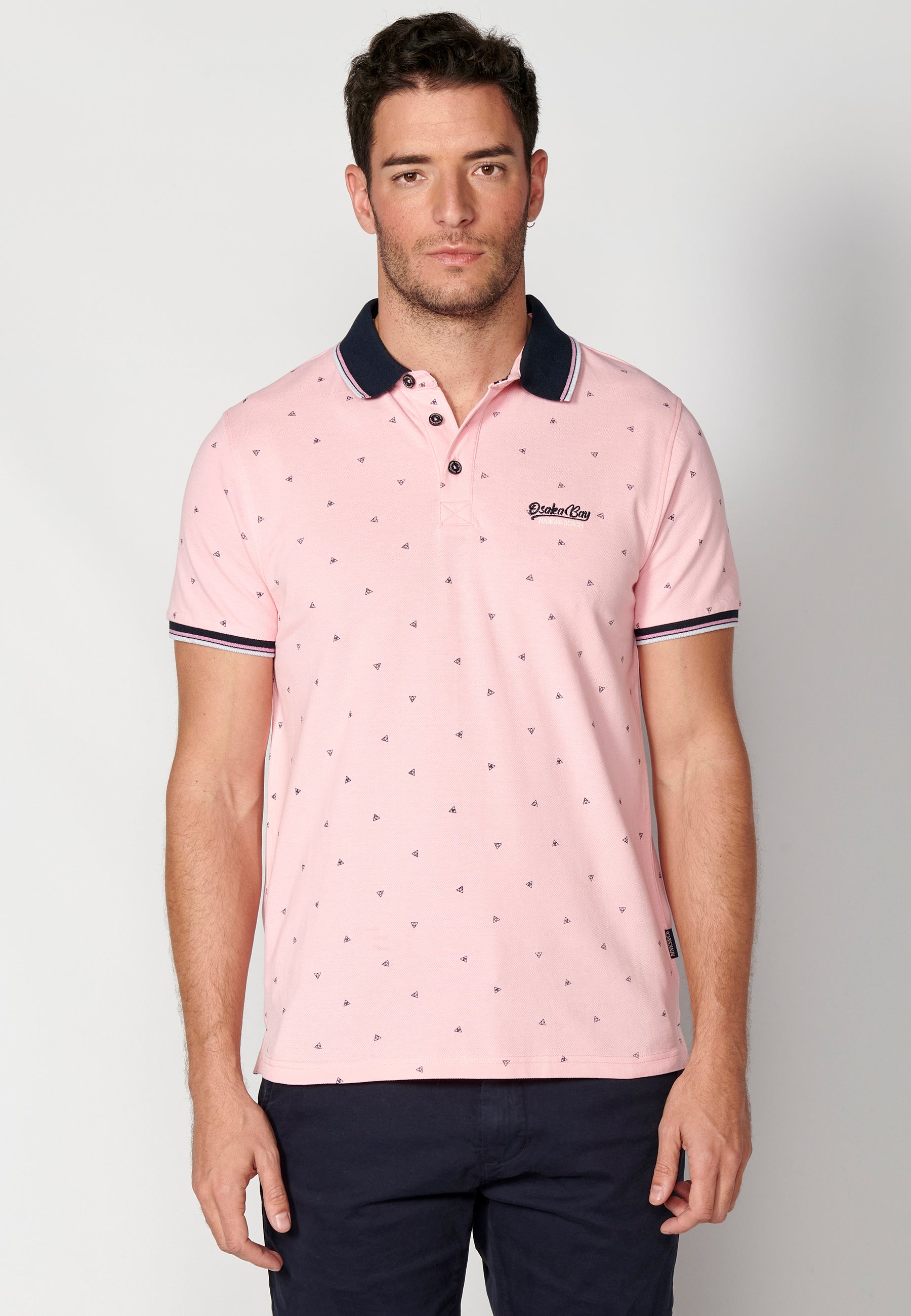 Polo Hombre Manga Corta Cuello Camisero Estampado – Koroshi 2311PC04