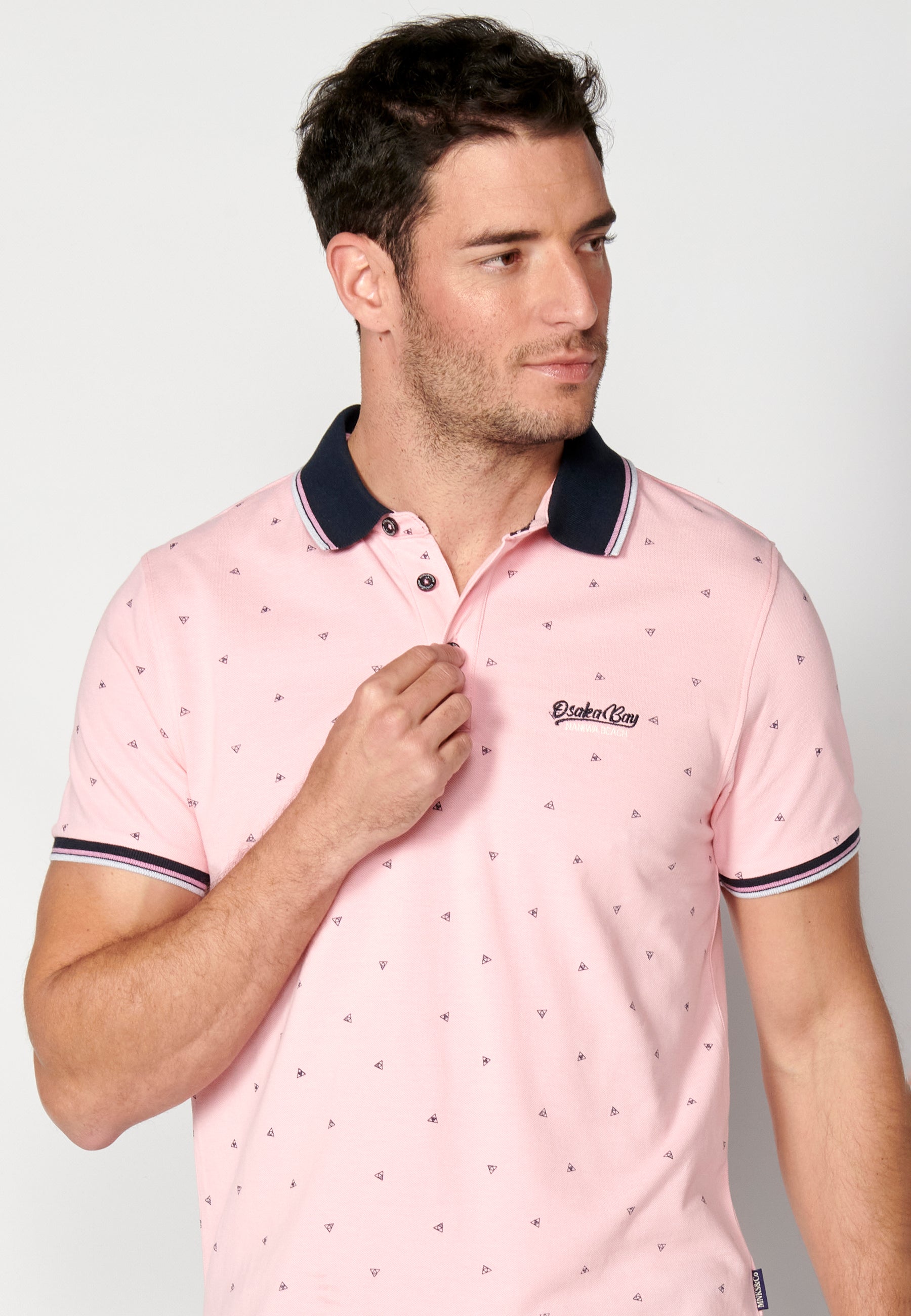 Polo Hombre Manga Corta Cuello Camisero Estampado – Koroshi 2311PC04