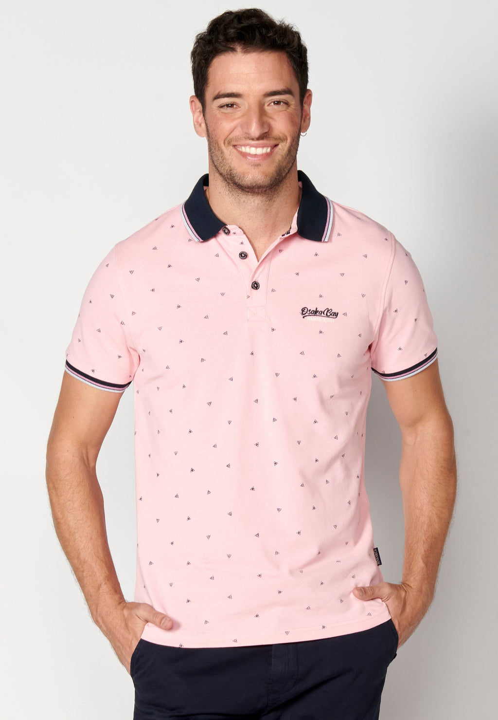 Polo Hombre Manga Corta Cuello Camisero Estampado – Koroshi 2311PC04