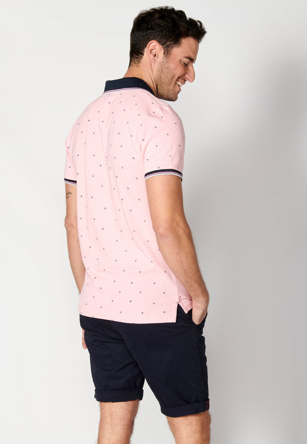 Polo Hombre Manga Corta Cuello Camisero Estampado – Koroshi 2311PC04
