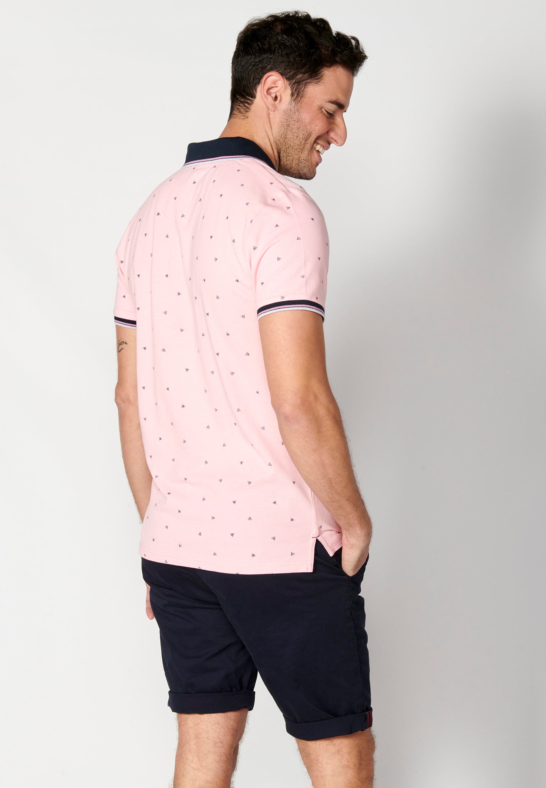 Polo Hombre Manga Corta Cuello Camisero Estampado – Koroshi 2311PC04