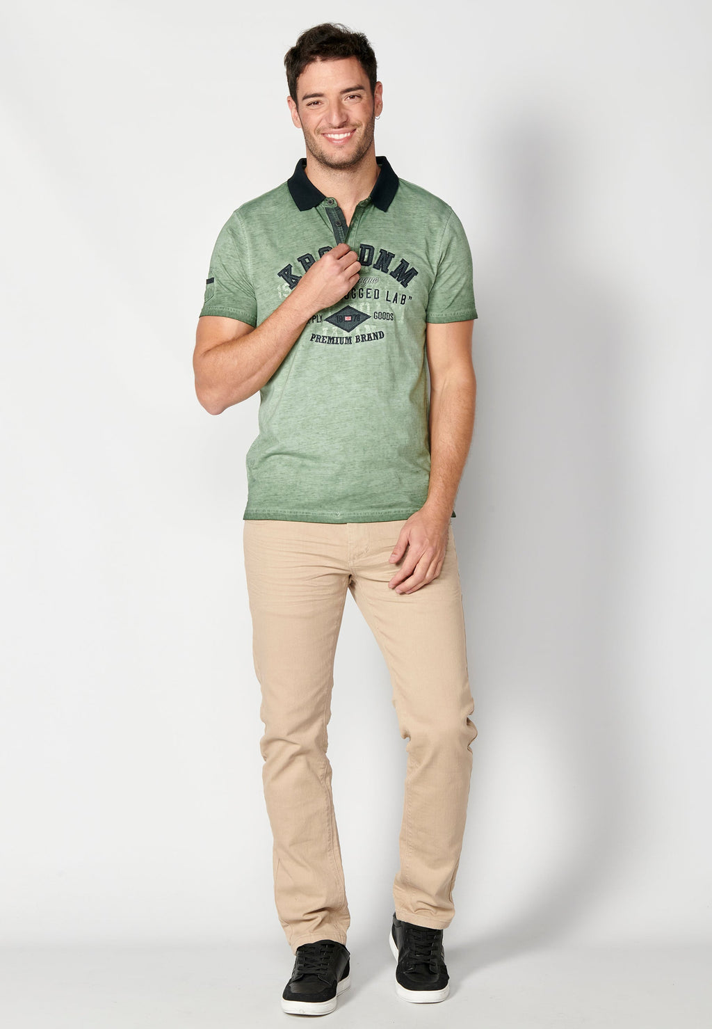 Polo Hombre Manga Corta Cuello Camisero Estampado – Koroshi 2311PC15