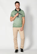 Polo Hombre Manga Corta Cuello Camisero Estampado – Koroshi 2311PC15