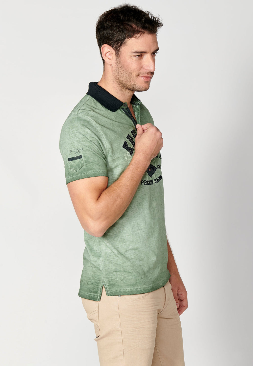 Polo Hombre Manga Corta Cuello Camisero Estampado – Koroshi 2311PC15