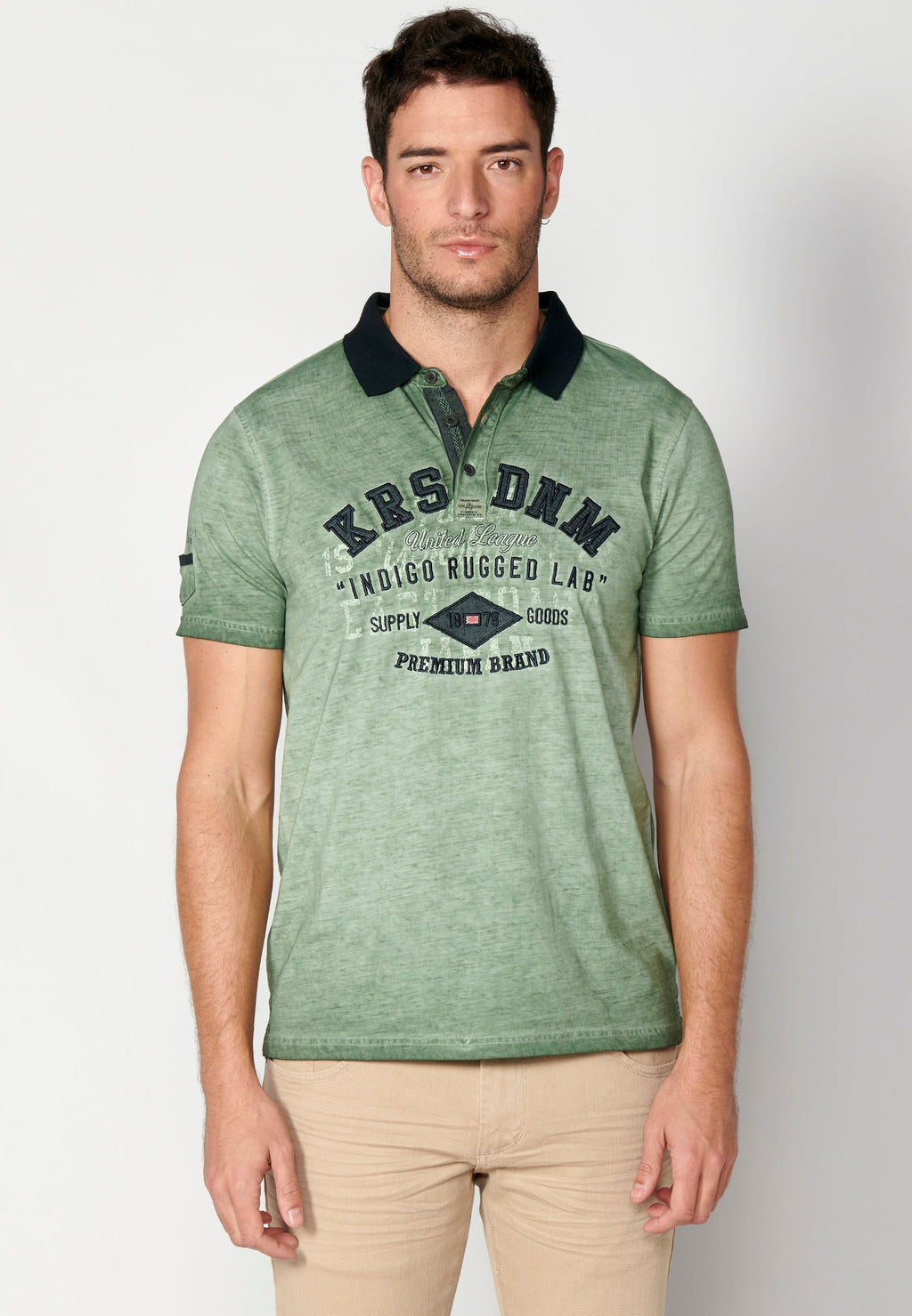Polo Hombre Manga Corta Cuello Camisero Estampado – Koroshi 2311PC15
