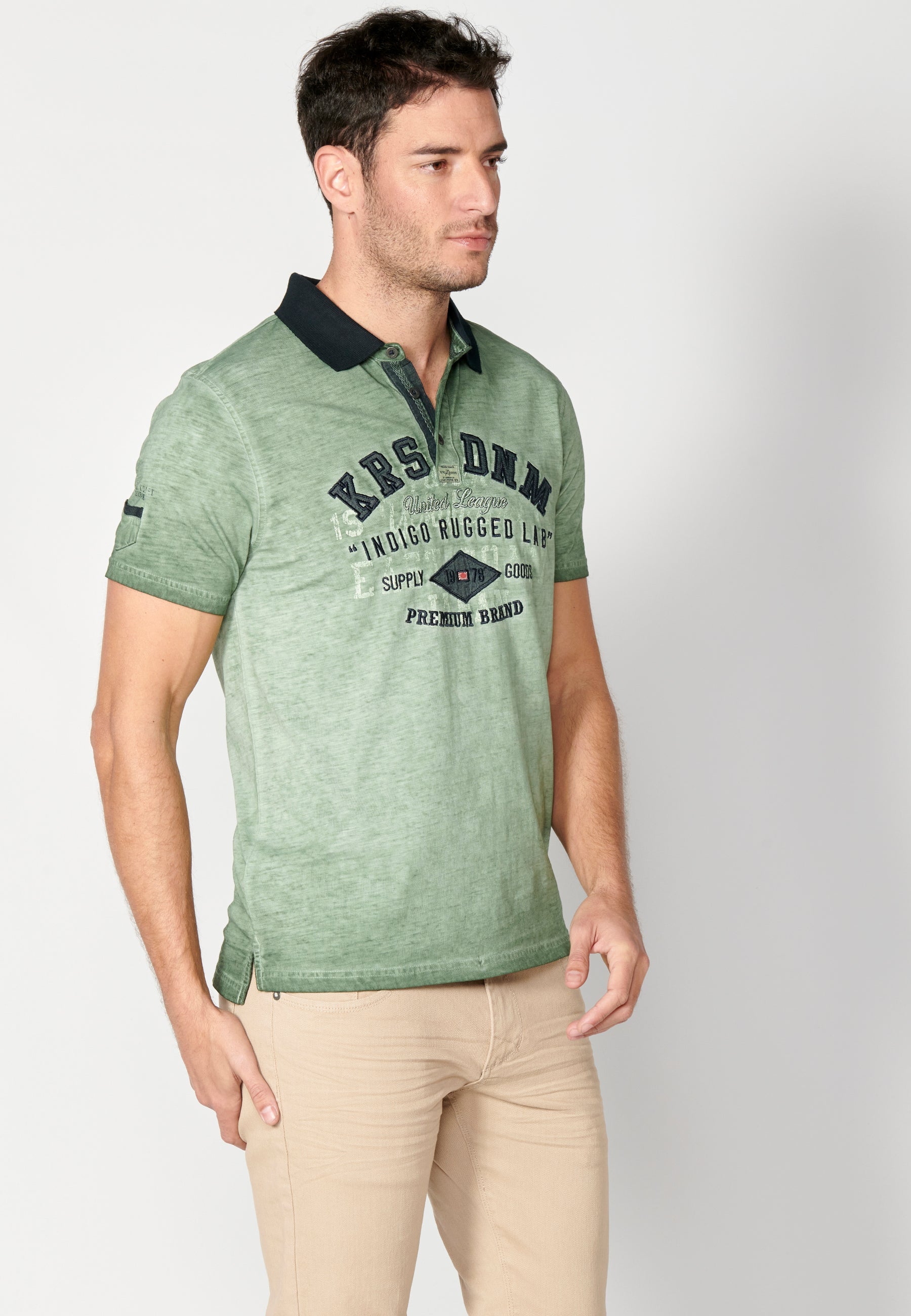 Polo Hombre Manga Corta Cuello Camisero Estampado – Koroshi 2311PC15