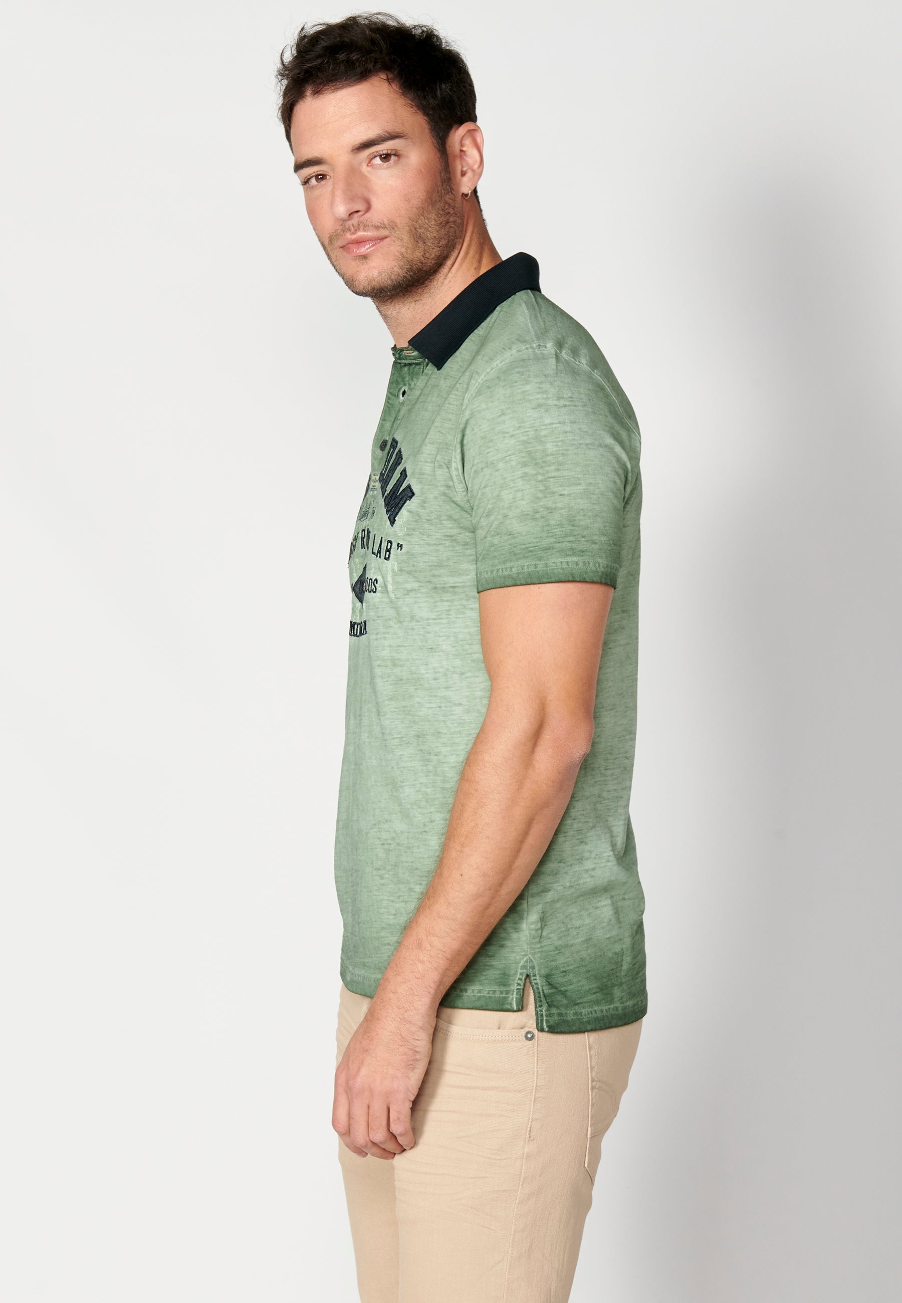 Polo Hombre Manga Corta Cuello Camisero Estampado – Koroshi 2311PC15