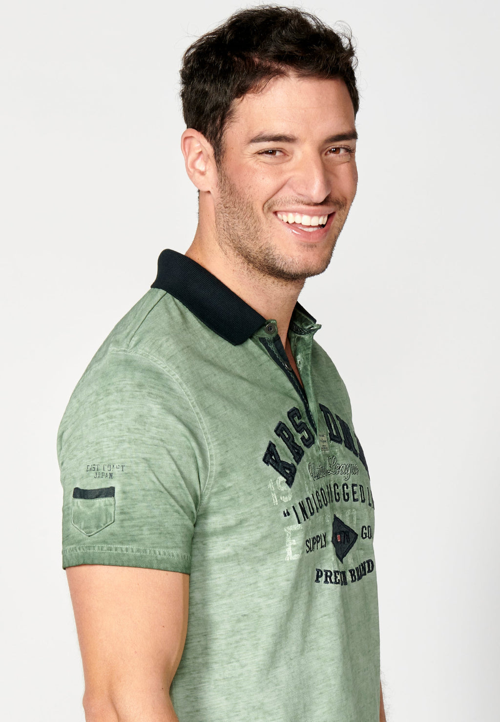 Polo Hombre Manga Corta Cuello Camisero Estampado – Koroshi 2311PC15