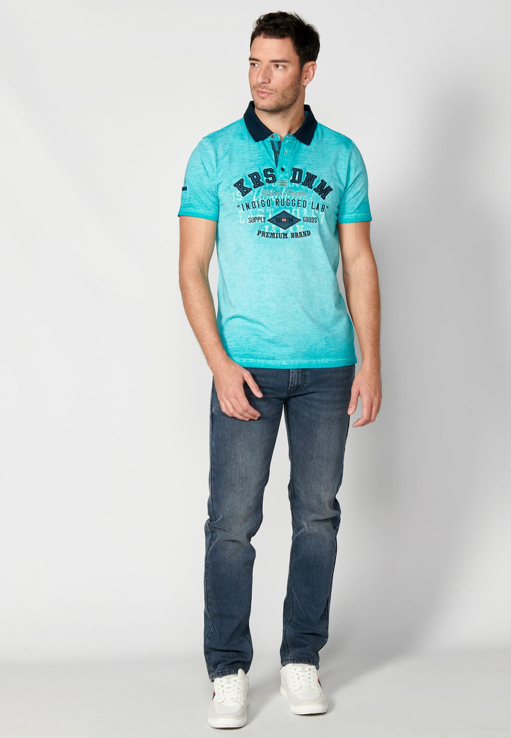 Polo Hombre Manga Corta Cuello Camisero Estampado – Koroshi 2311PC15
