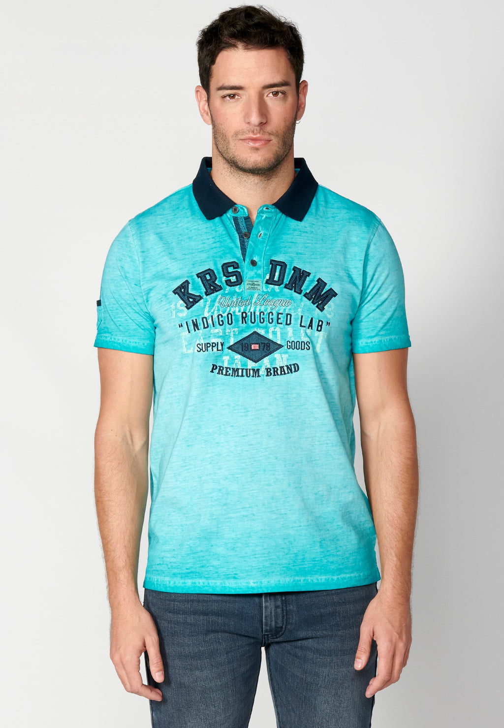 Polo Hombre Manga Corta Cuello Camisero Estampado – Koroshi 2311PC15