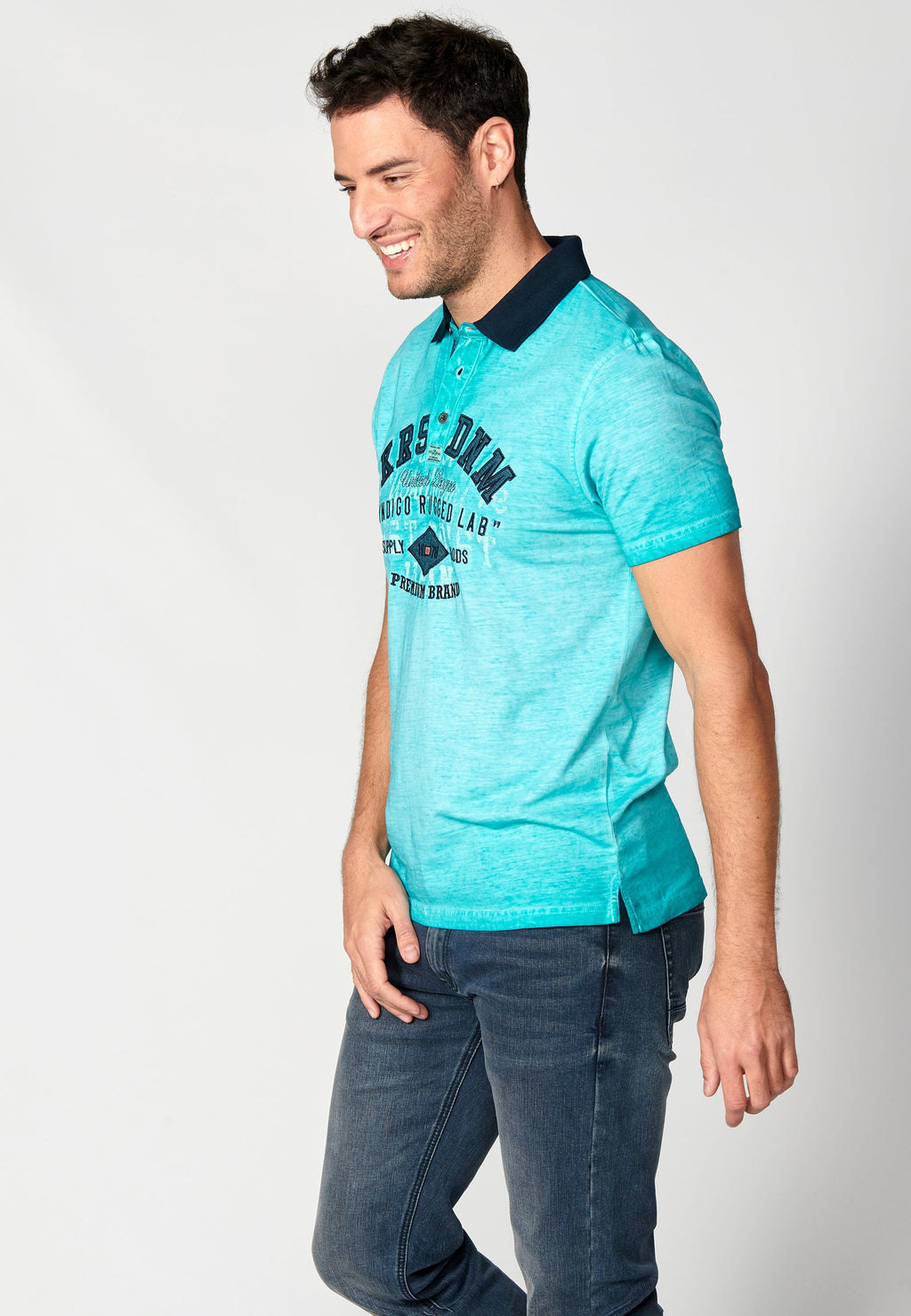 Polo Hombre Manga Corta Cuello Camisero Estampado – Koroshi 2311PC15