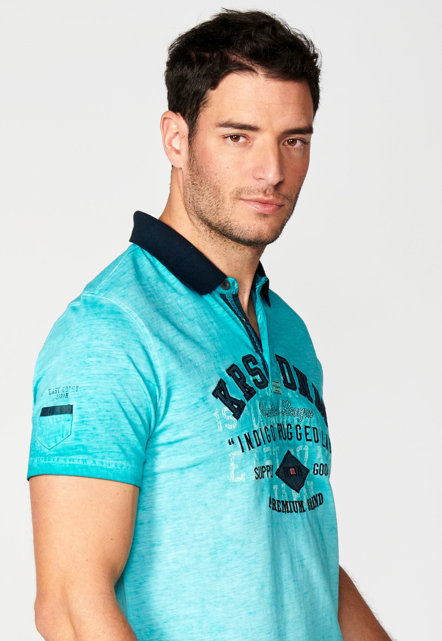 Polo Hombre Manga Corta Cuello Camisero Estampado – Koroshi 2311PC15