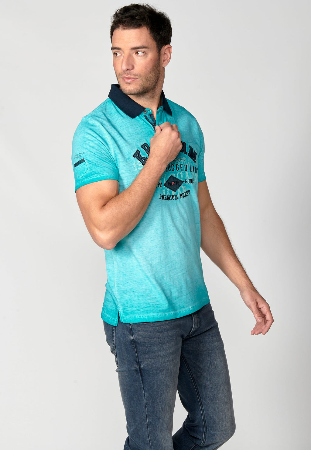 Polo Hombre Manga Corta Cuello Camisero Estampado – Koroshi 2311PC15