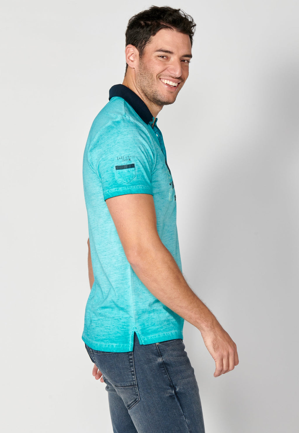 Polo Hombre Manga Corta Cuello Camisero Estampado – Koroshi 2311PC15