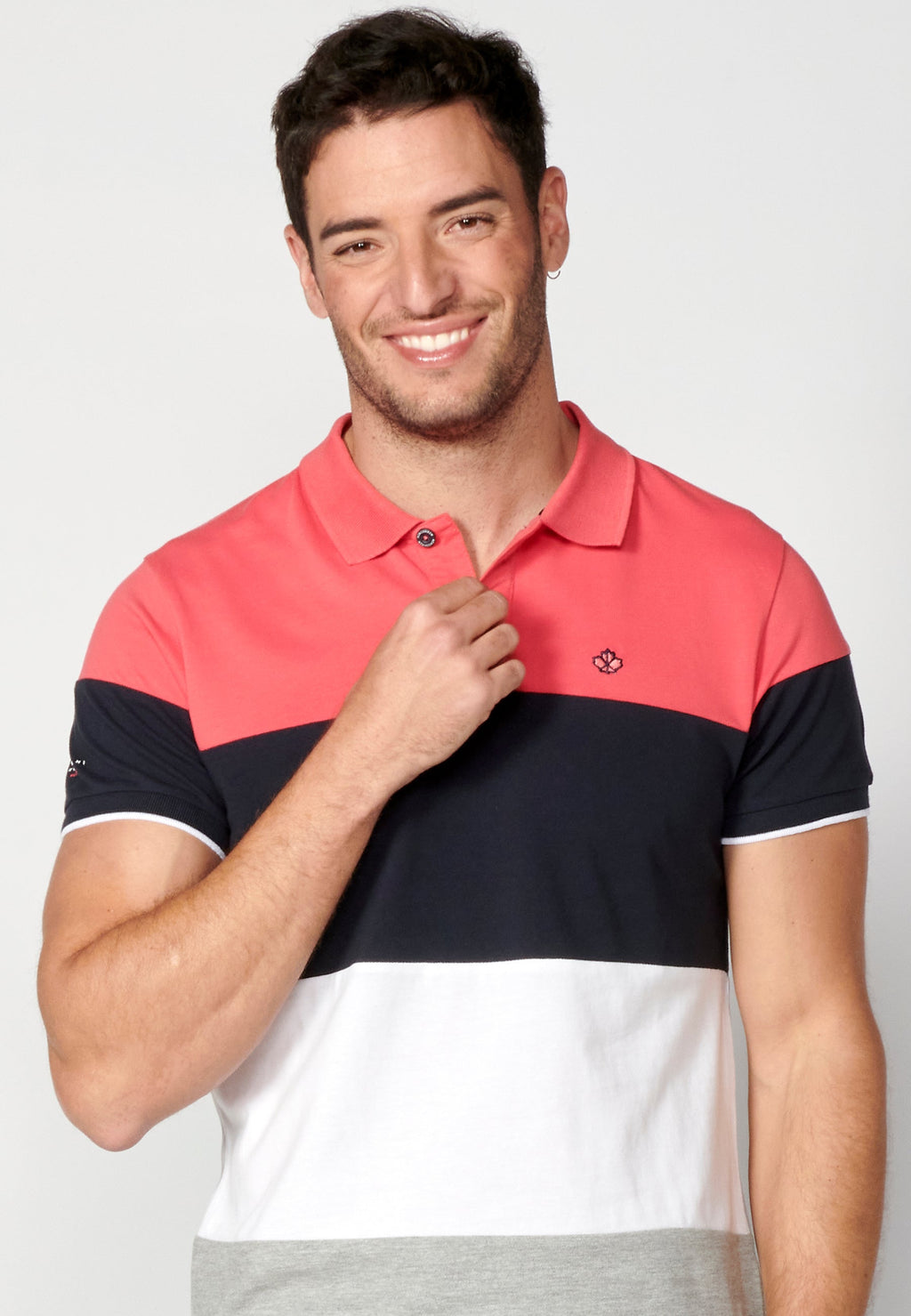 Polo Hombre Manga Corta Cuello Camisero a Rayas – Koroshi 2311PC21