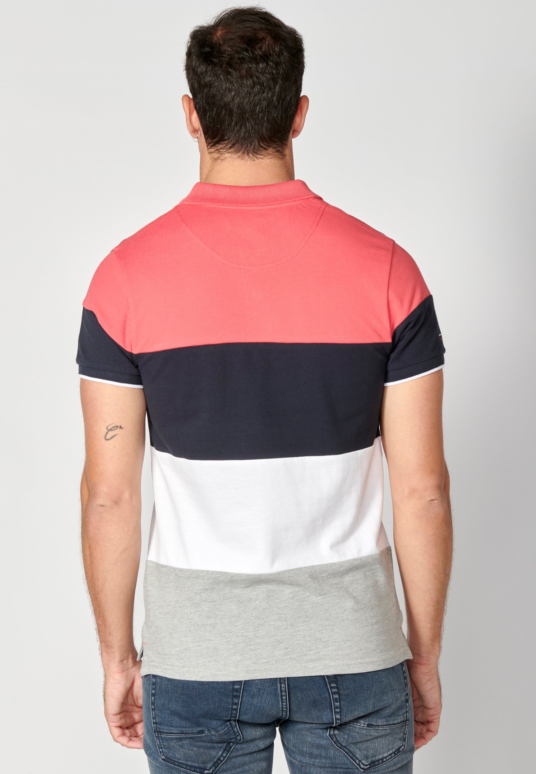 Polo Hombre Manga Corta Cuello Camisero a Rayas – Koroshi 2311PC21