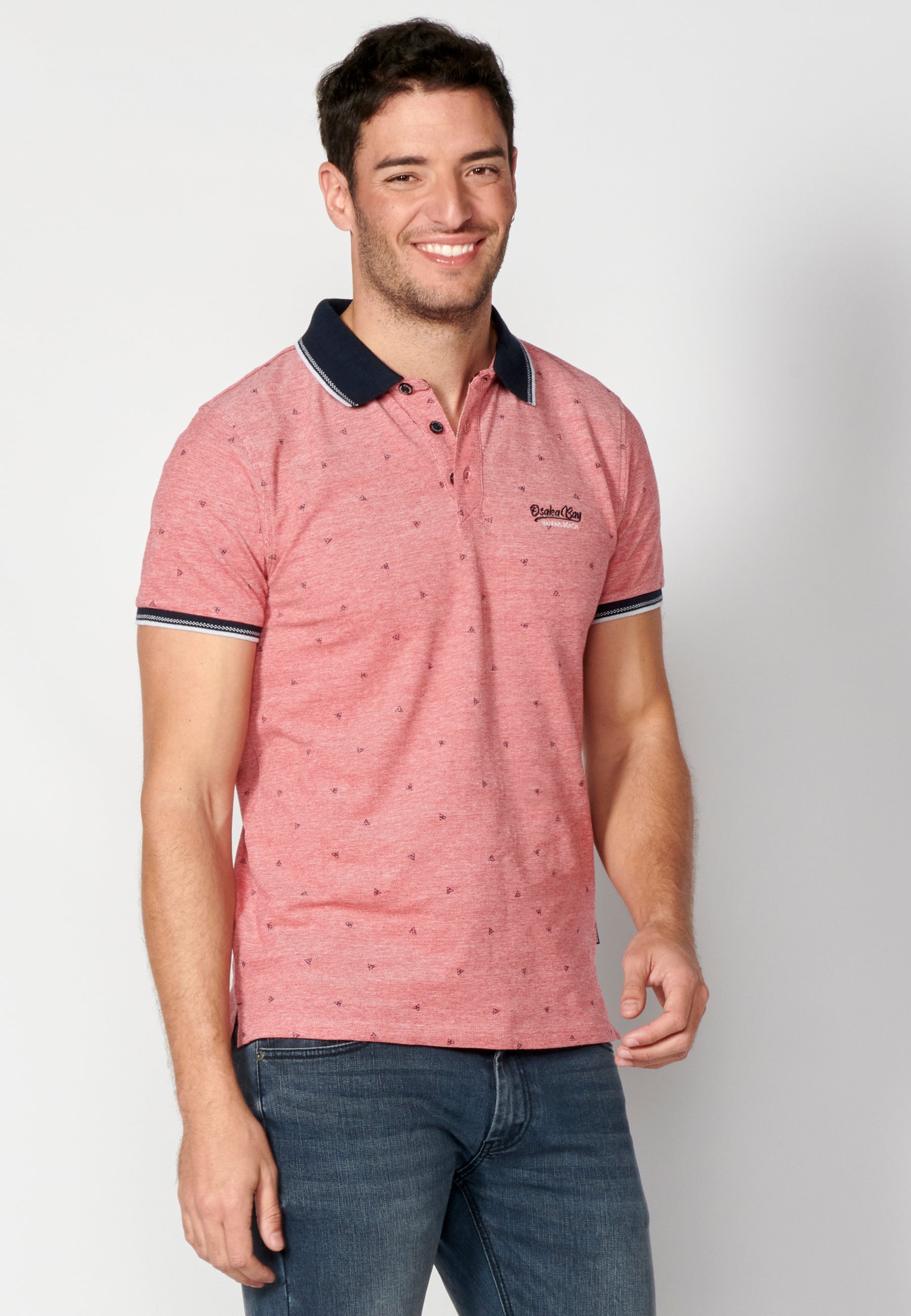 Polo Hombre Manga Corta Cuello Camisero a Rayas – Koroshi 2311PC21
