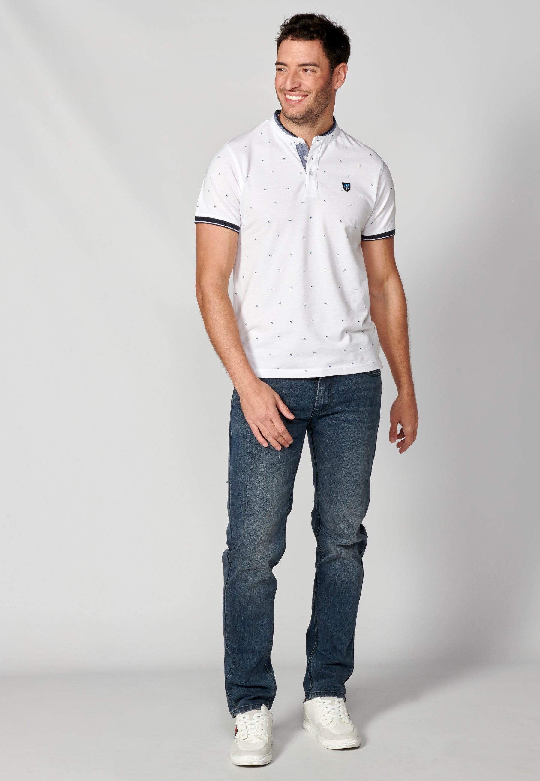 Polo Hombre Manga Corta Cuello Mao Estampado – Koroshi 2311PC22