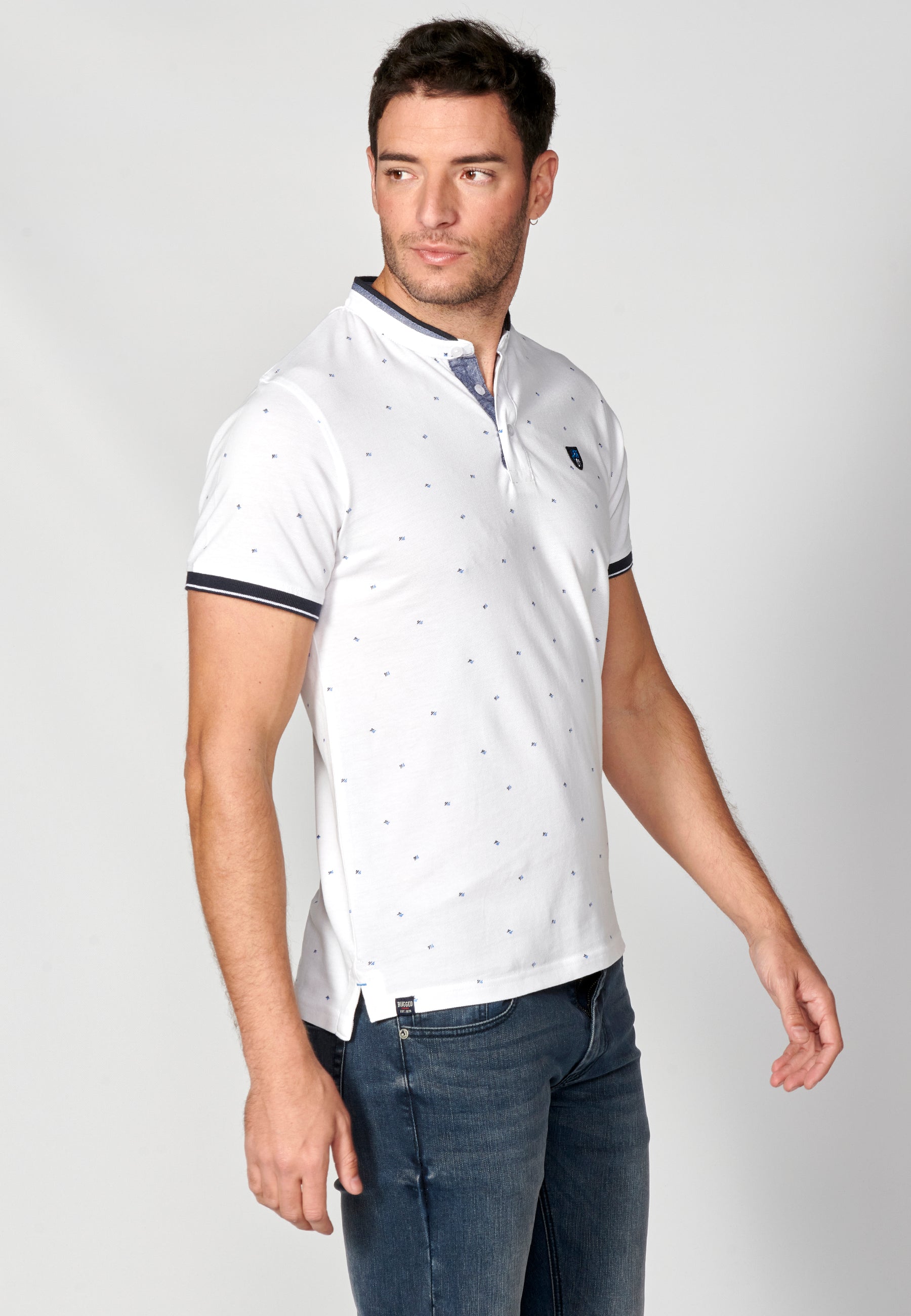 Polo Hombre Manga Corta Cuello Mao Estampado – Koroshi 2311PC22