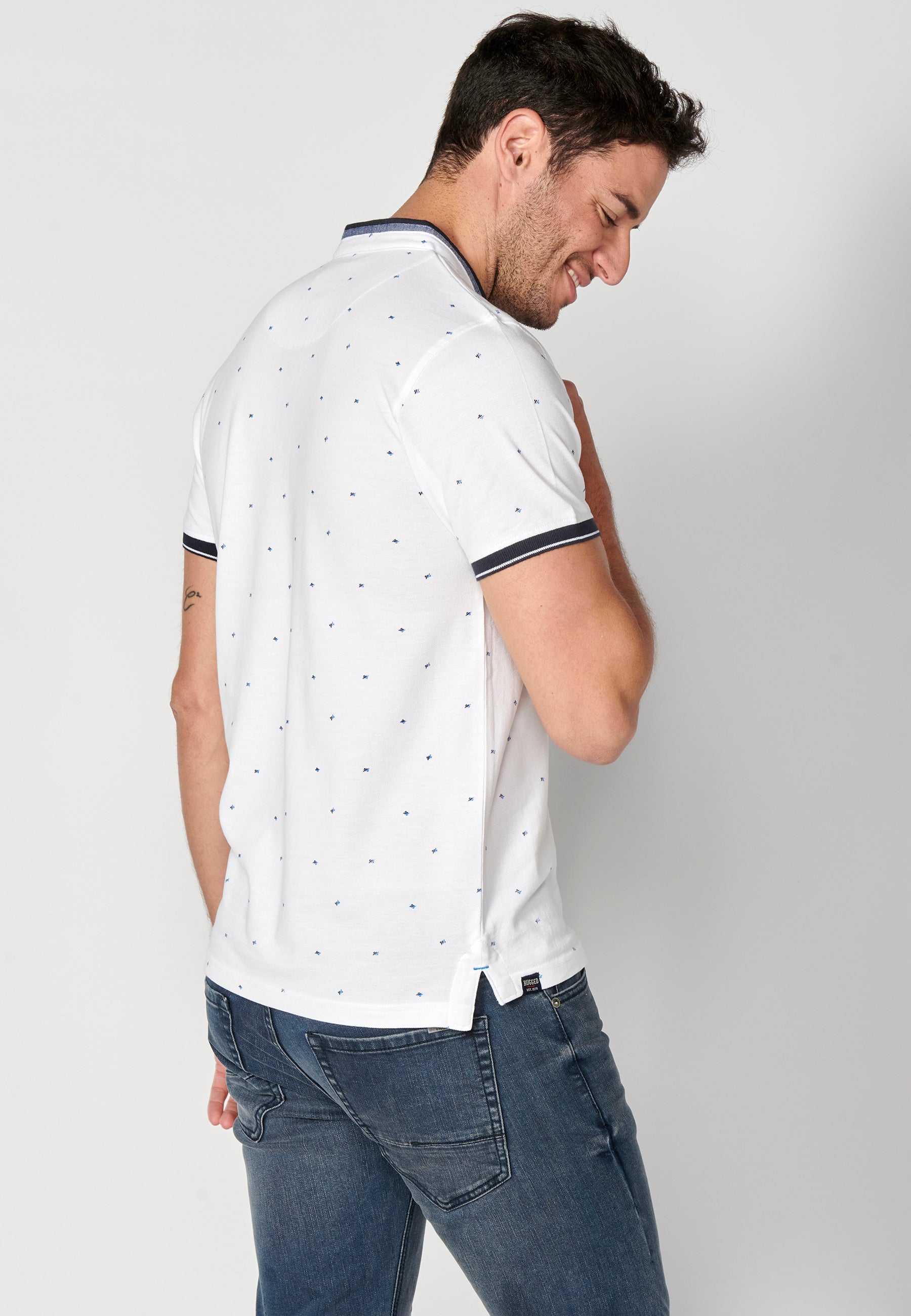 Polo Hombre Manga Corta Cuello Mao Estampado – Koroshi 2311PC22